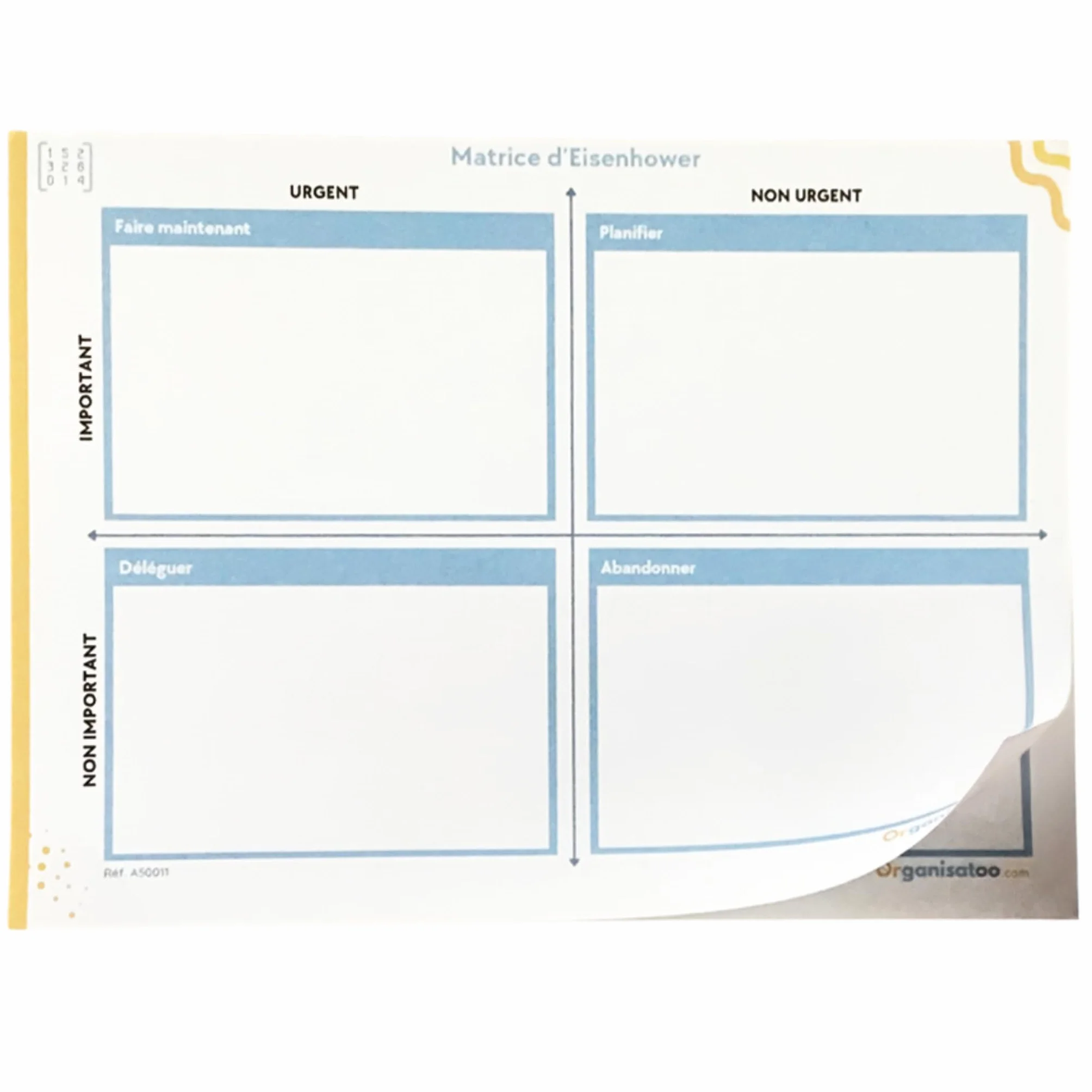 Matrice Eisenhower Bloc-Notes A5 50 Pages - Carnet de Productivité et Organisation