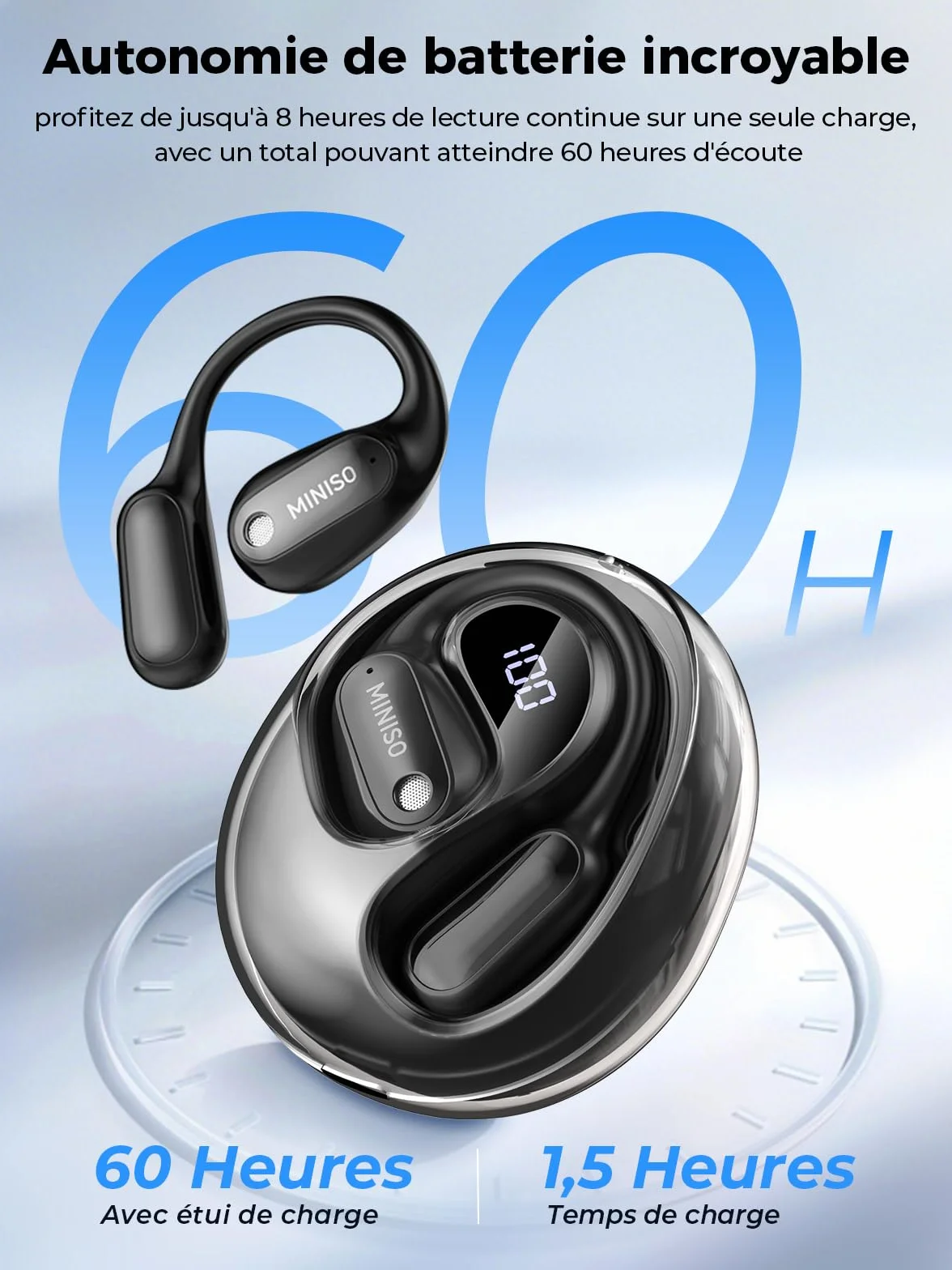 Ecouteur Traducteur instantané 3 en 1 MS190 Bluetooth 6.0 sans Fil 134 Langues Autonomie 60h