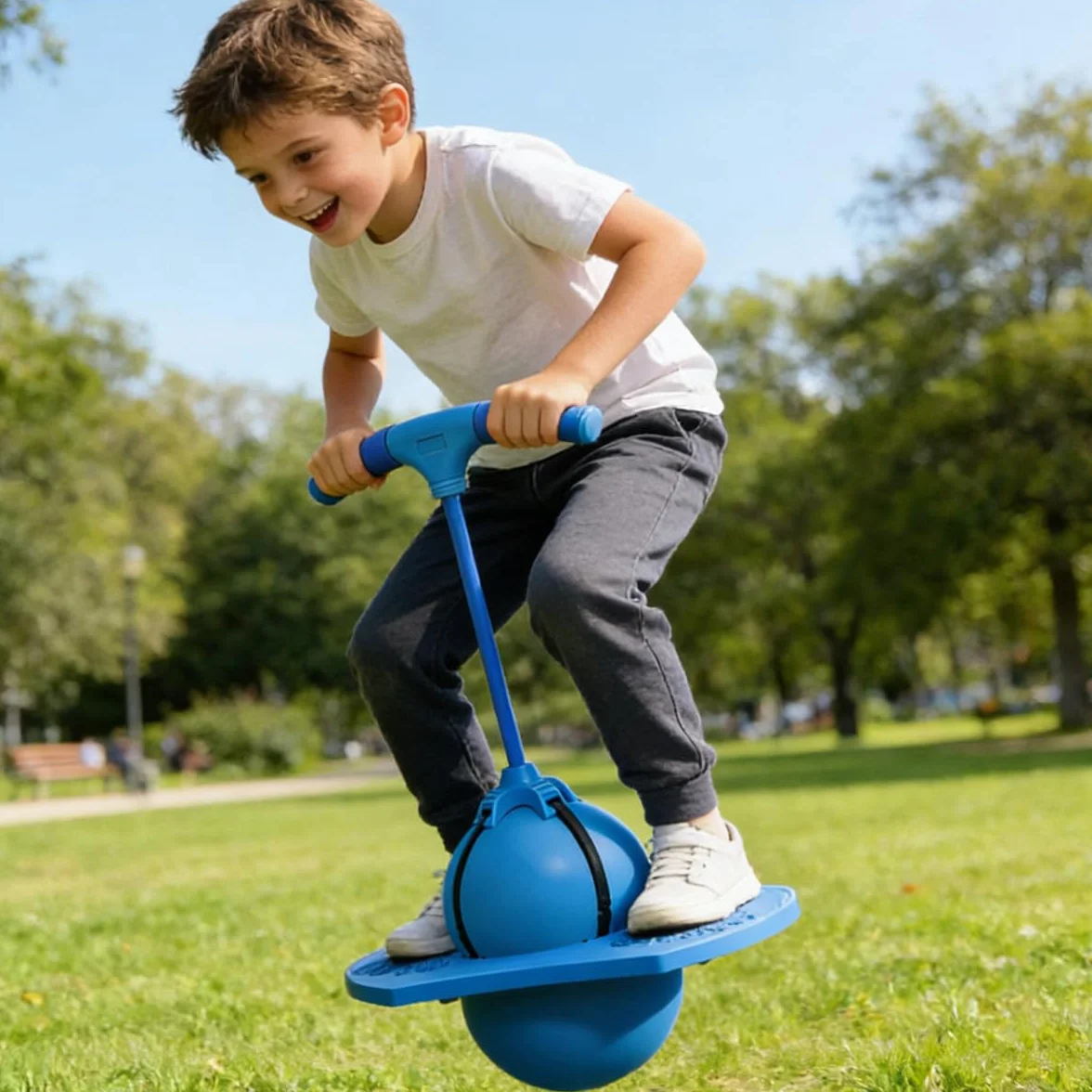 Pogo Ball avec Poignée, Ballon Sauteur d'Équilibre avec Pompe (Rose)
