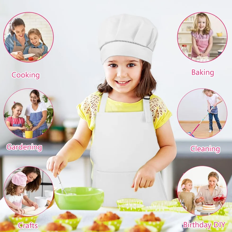 Tablier et Chapeau de Chef pour Enfants 60x45cm Imperméable Cuisine