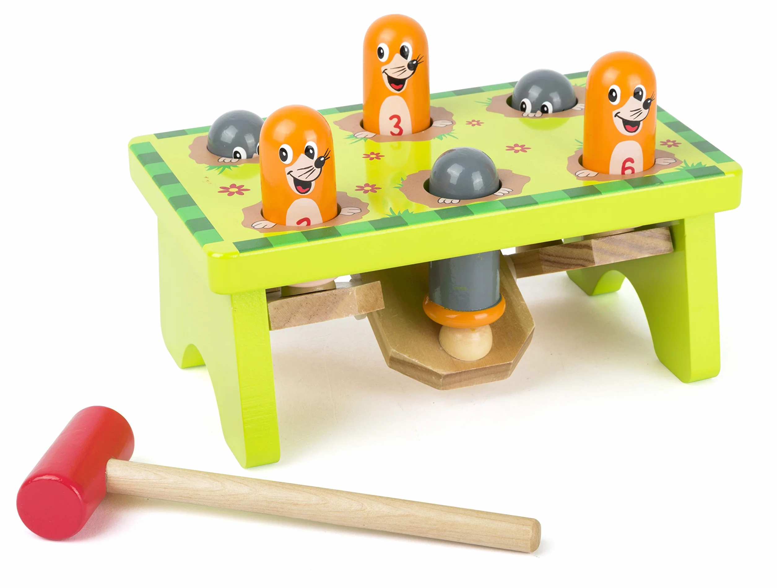 Banc à marteler Tape sur la taupe small foot FSC® 100% jeu en bois 18 mois 11162