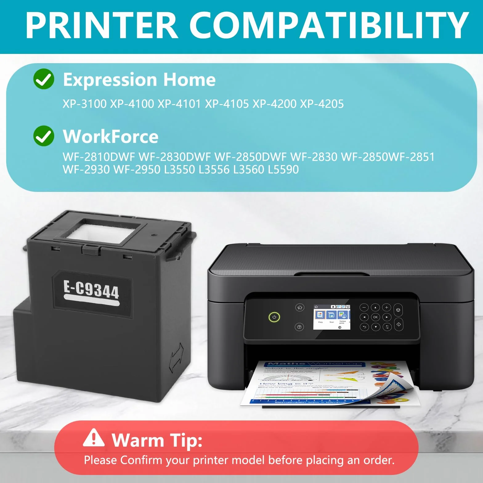 GVSS Boitier de Maintenance Encre C9344 Compatible Epson XP-3100 XP-4100 WF-2830DWF WF-2850DWF C12C934461