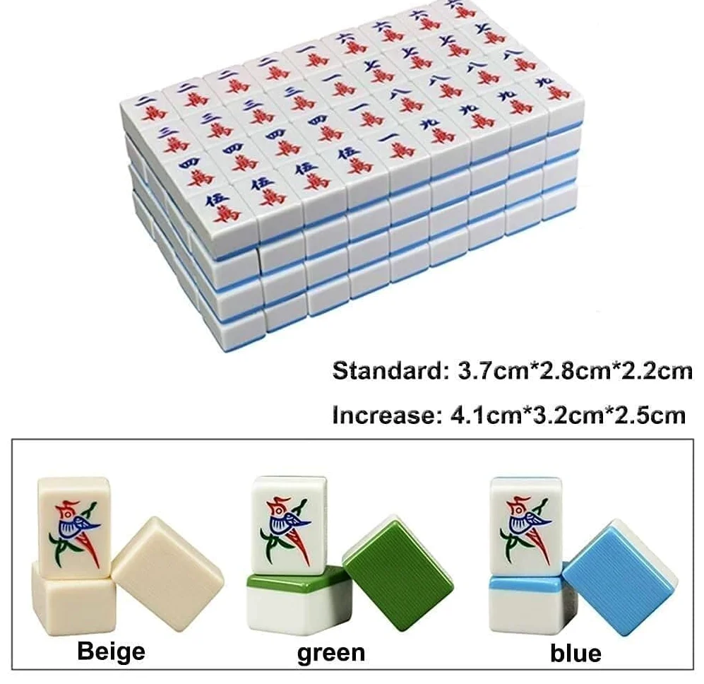 Grand Mahjong 144 tuiles, Coffret Cadeau en Aluminium Exquis, sûr et Durable