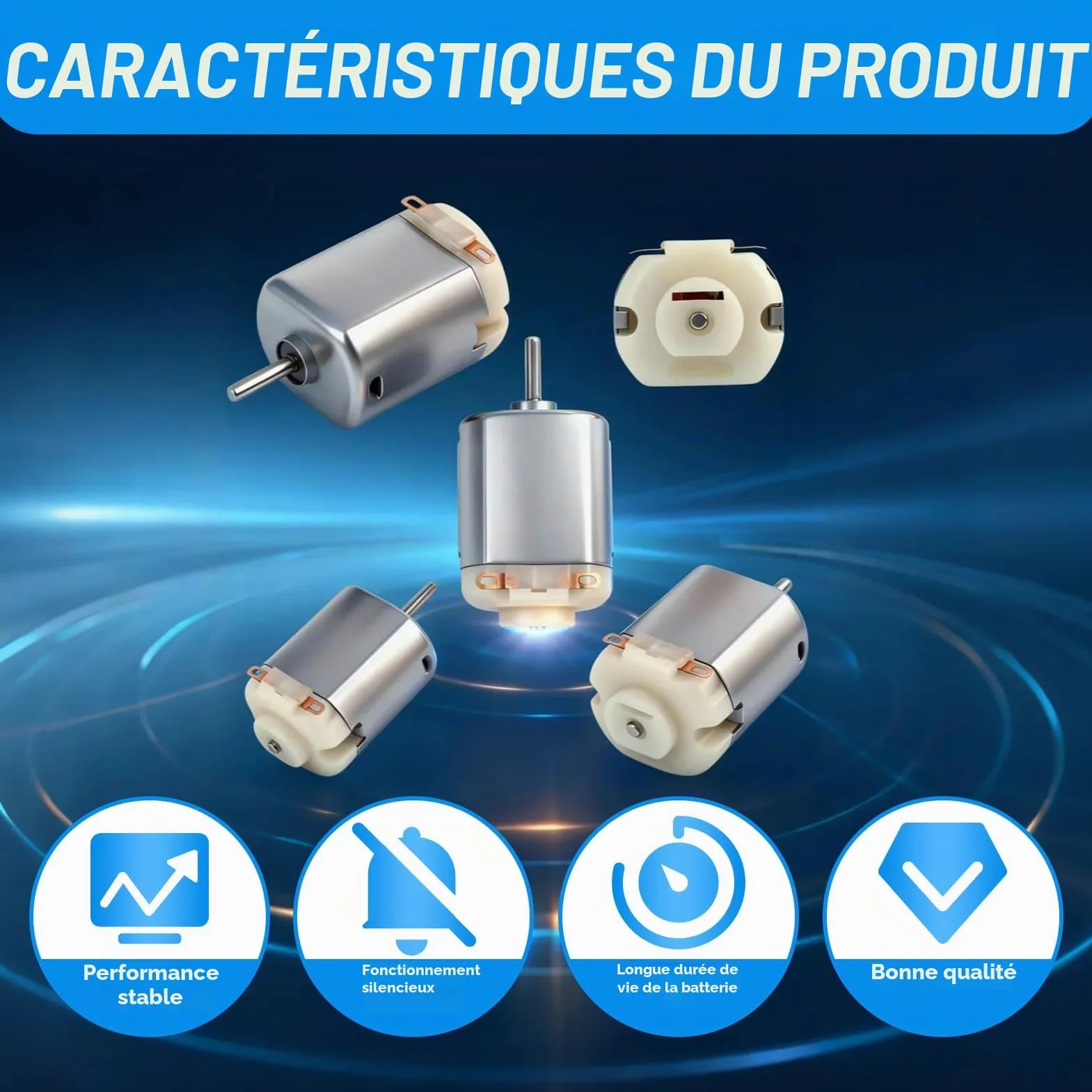 Lot de 10 mini moteurs DC 1,5 V-6 V Micro130 19500 tr/min pour jouets robot DIY