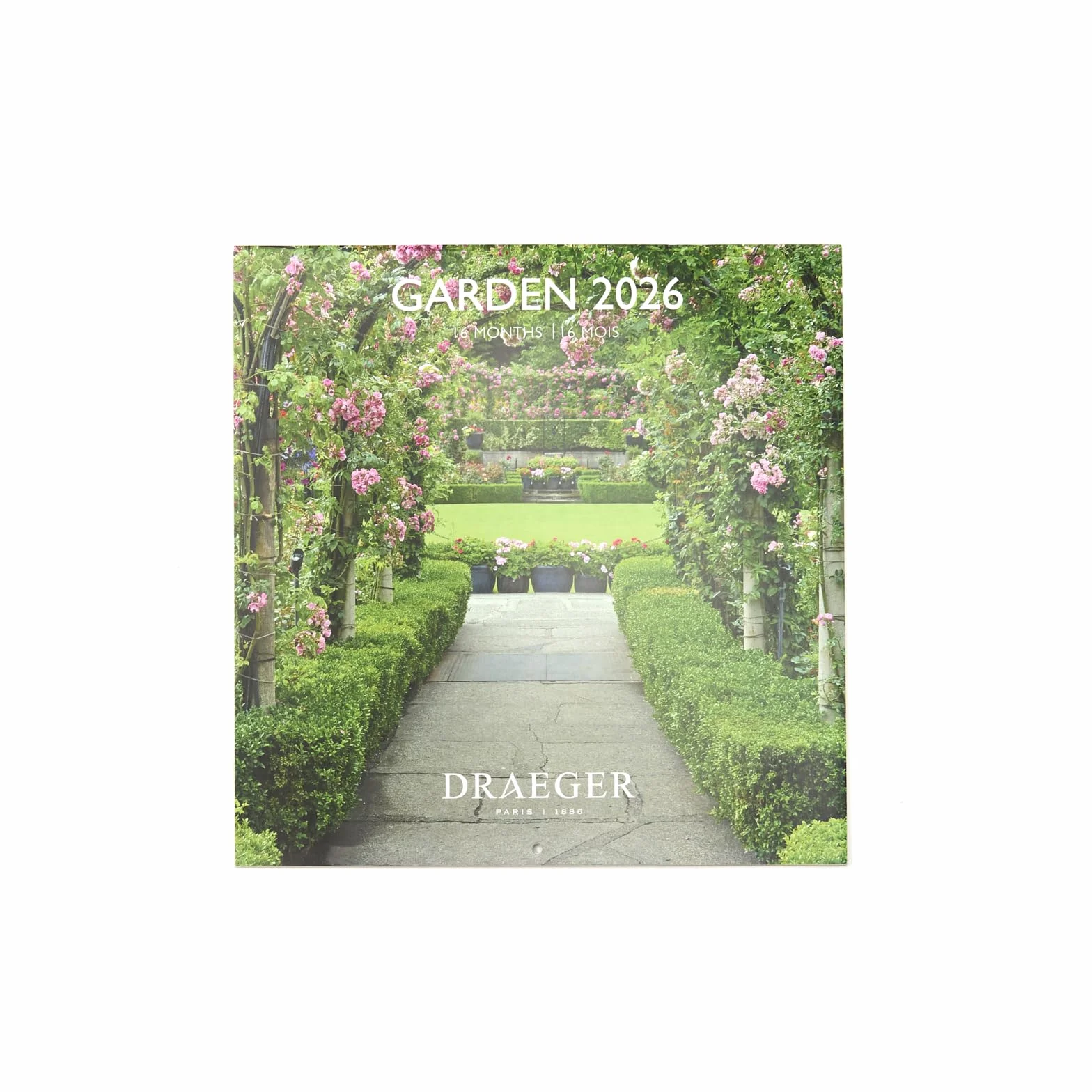 DRAEGER PARIS 1886 Grand Calendrier mural 28x29 cm 2026 Thème Jardin 12 mois Papier FSC