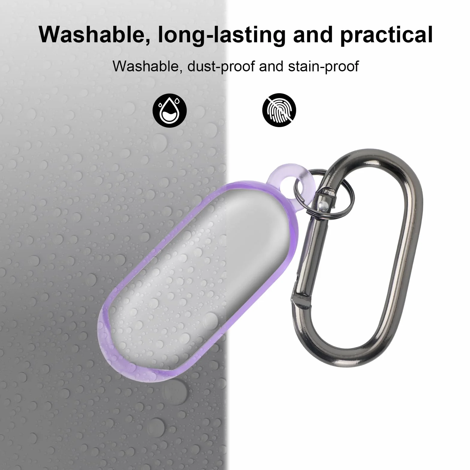Coque PLAUD NotePin Enregistreur Vocal AI, Étui TPU Souple Protection Portable avec Porte-Clés et Mousqueton (Violet)