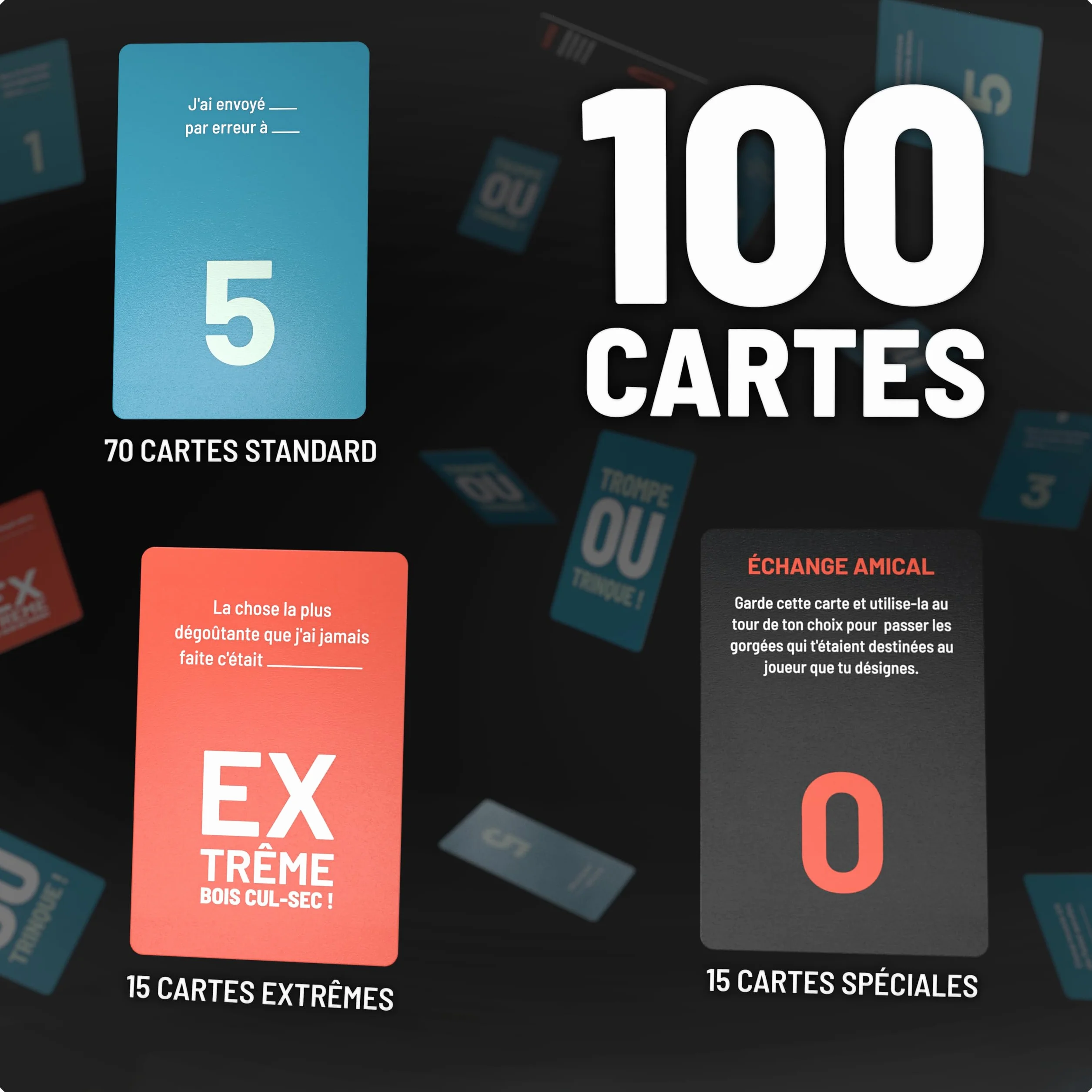 Trompe ou Trinque - Jeu de Fête Amusant avec 100 Cartes - Jeu à Boire pour Adultes dès 18 Ans - Édition Française