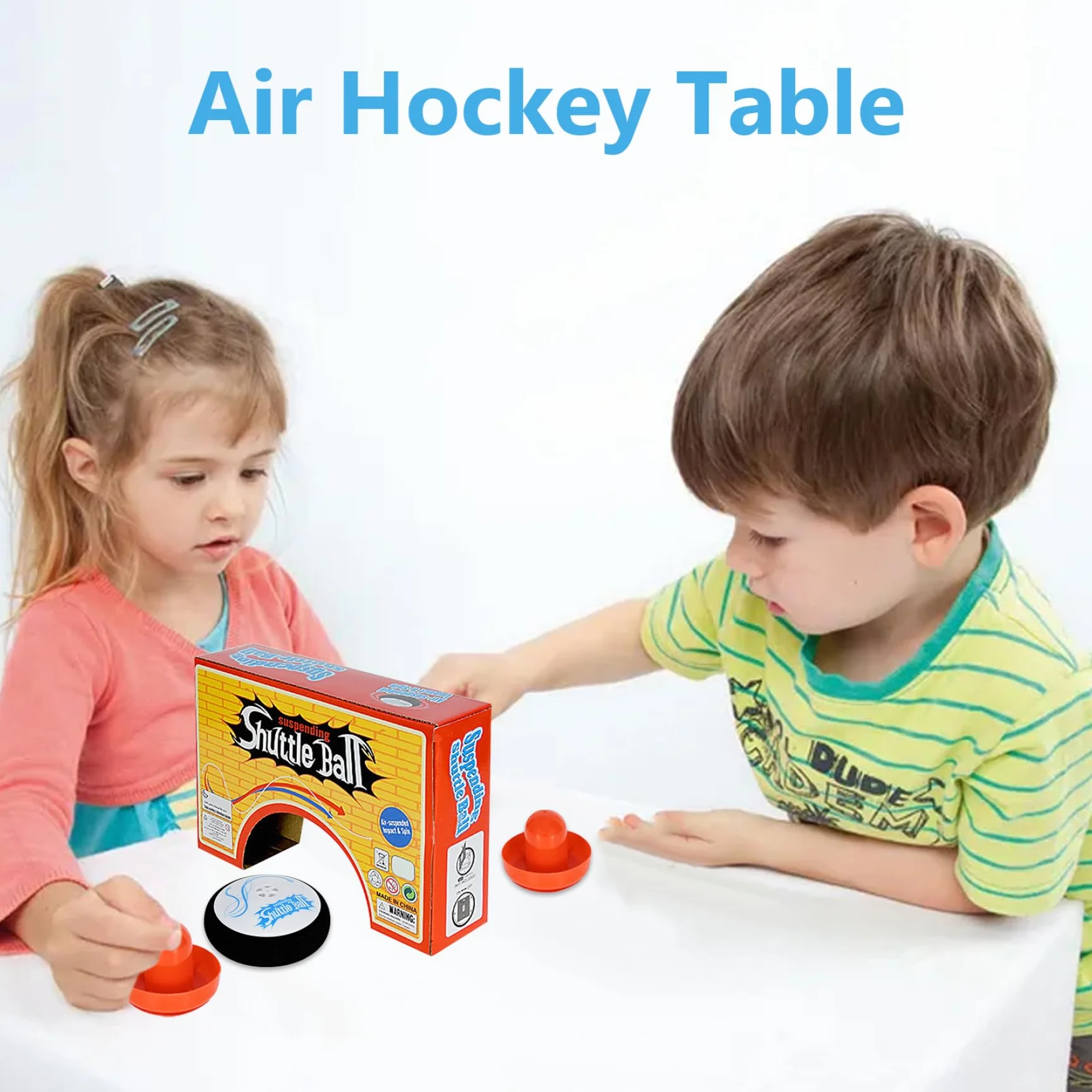 Pouchies Hockey aérien électrique table flottante rouge plastique 2 poussoirs
