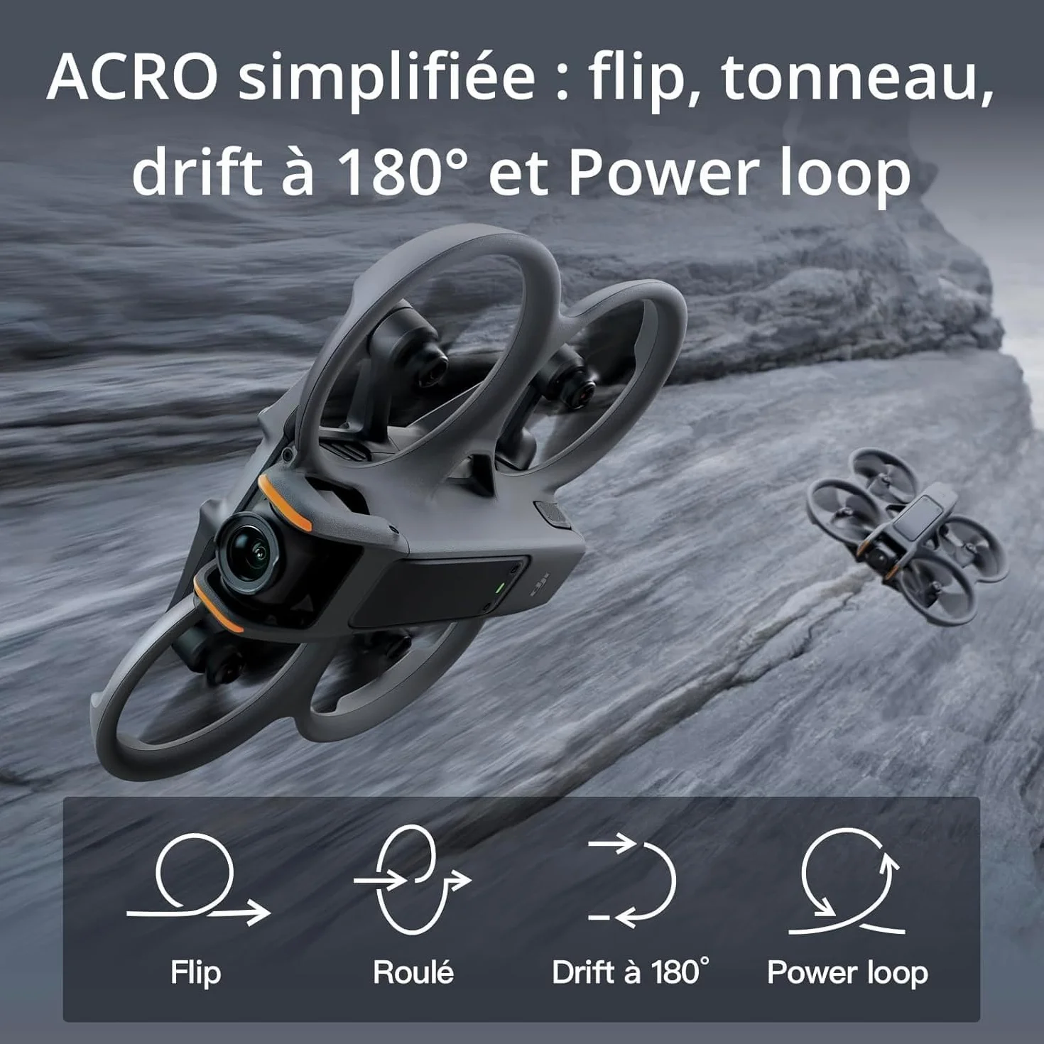 DJI Avata 2 Fly More Bundle FPV Drone 4K Caméra Acrobaties une Touche Goggles 3 RC Motion 3