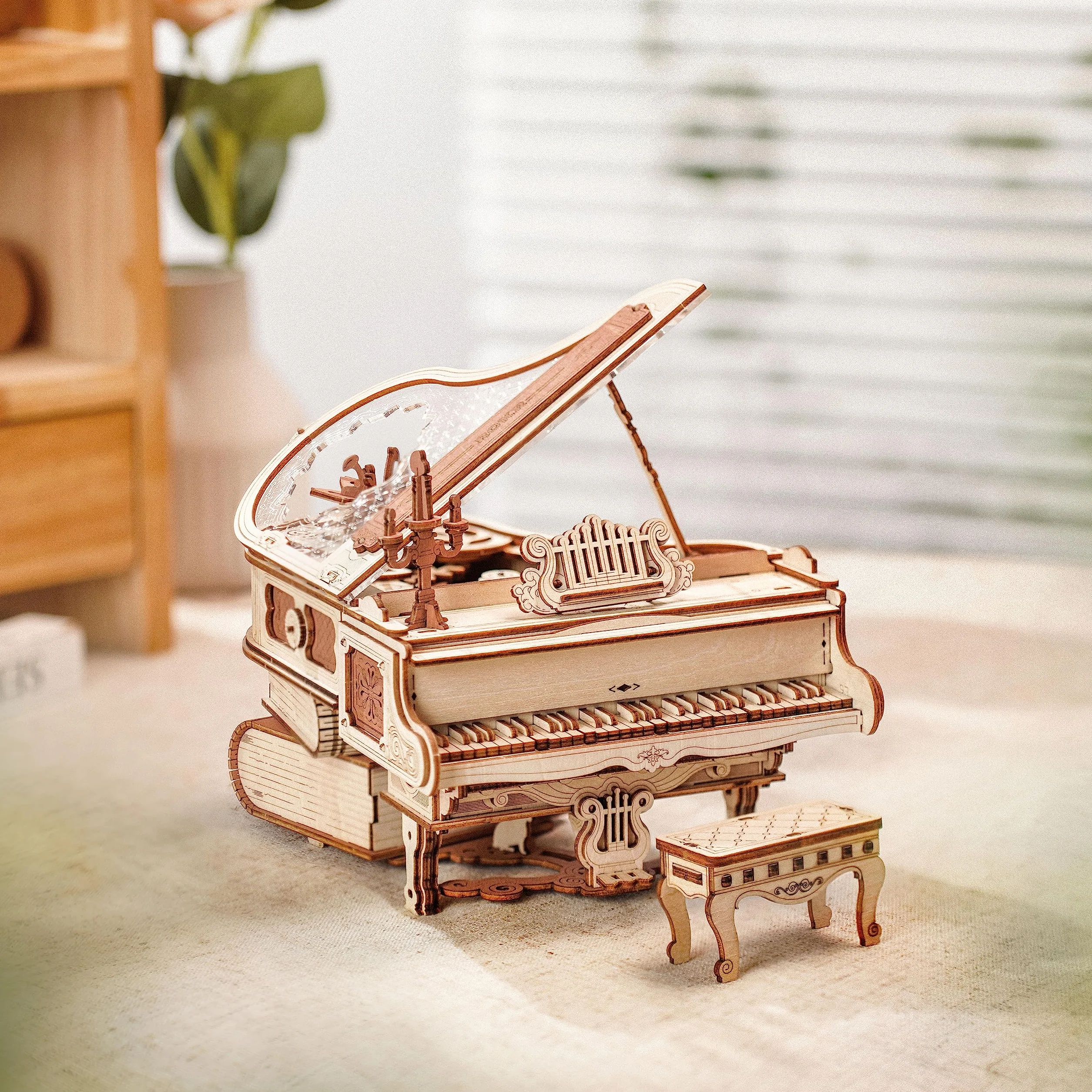 ROKR Piano Puzzle 3D en Bois pour Adultes à Construire- Décoration de Bureau pour la Maison idée Cadeau(AMK81)
