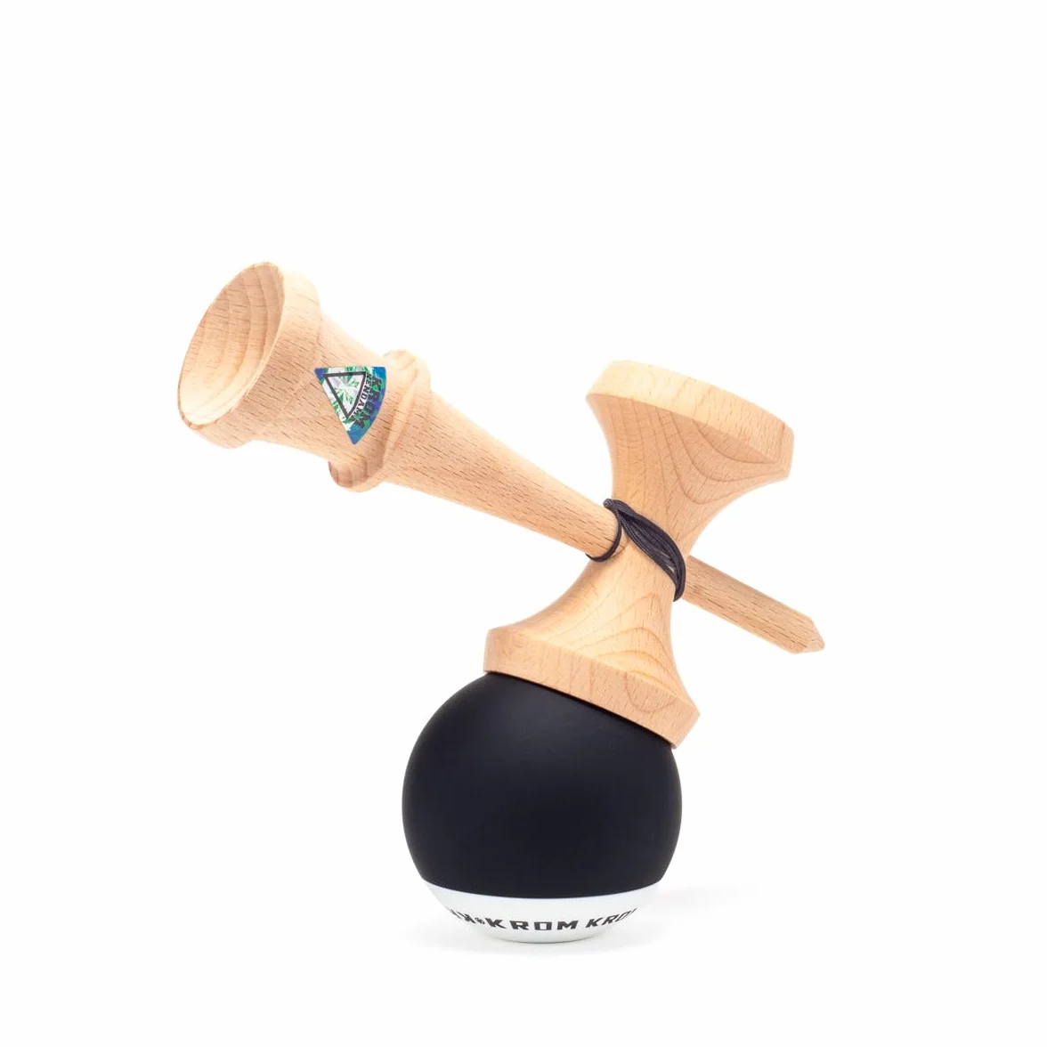 Kendama Pro Pop Noir - Bilboquet Japonais en Bois pour Adulte et Enfant avec Ficelle de Rechange et Stickers