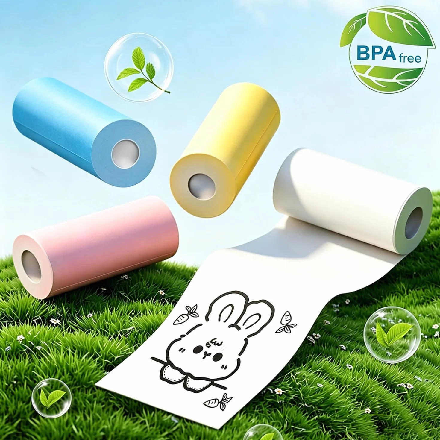 Lot de 18 rouleaux de papier pour appareil photo instantané enfants, sans BPA 5.7 x 2.5 cm