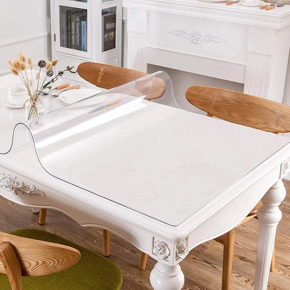 Sous-main de bureau transparent résistant à la chaleur PVC 100x50cm imperméable antidérapant