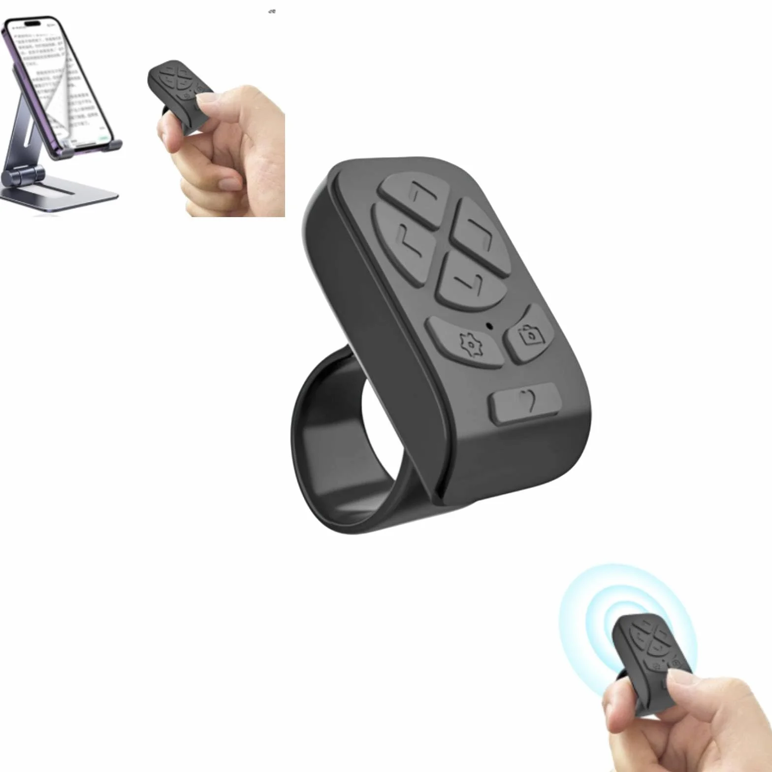 Bague de contrôle à distance Bluetooth pour tourner les pages Télécommande sans fil