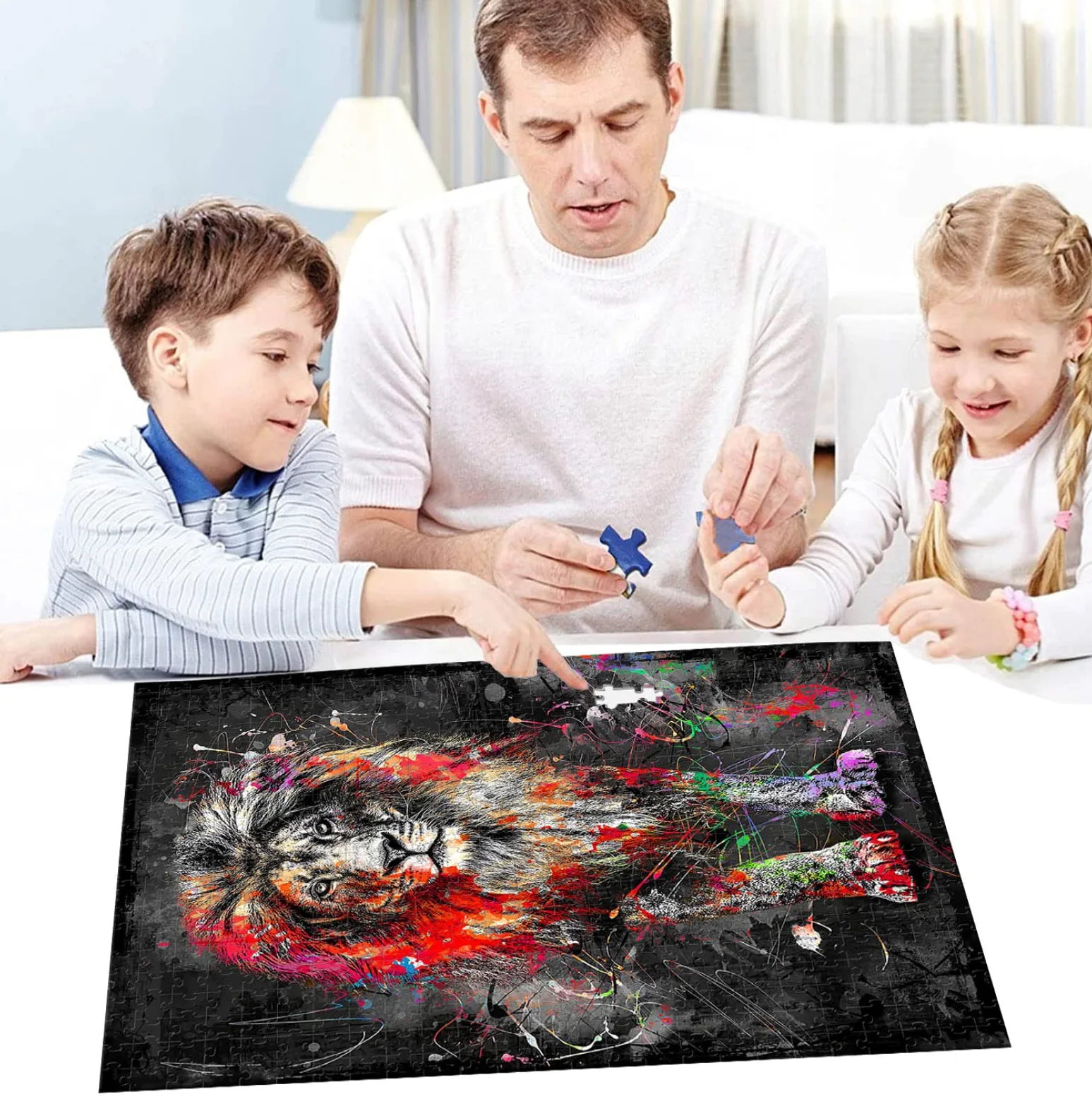 Puzzle de 3000 pièces Doodle Cadeau de Lion coloré pour Toute la Famille