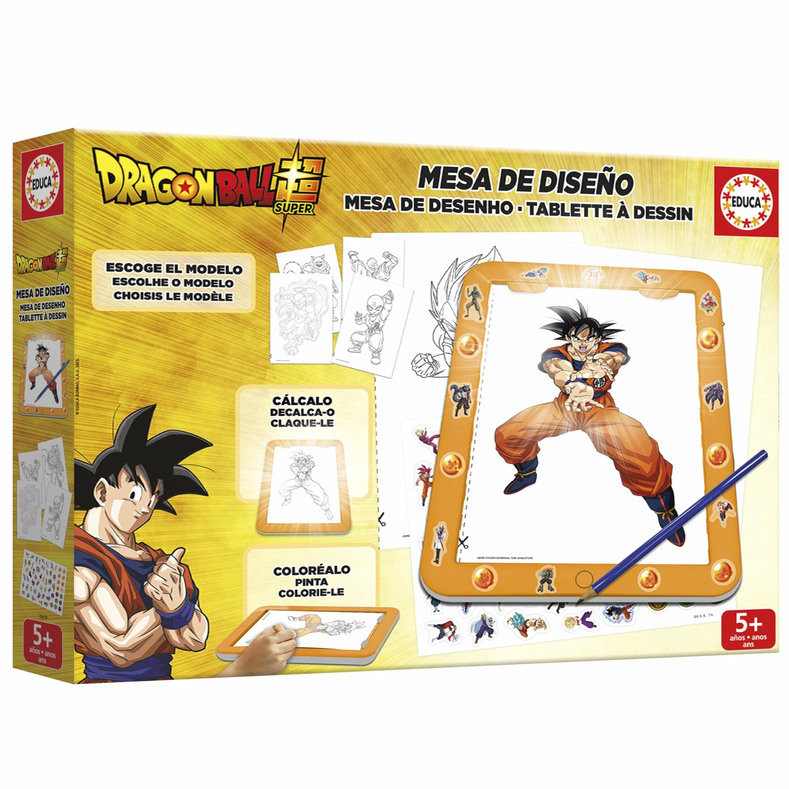 Educa Tablette à Dessin Lumineuse Dragon Ball 20439 Crée colorie décore à partir de 5 Ans