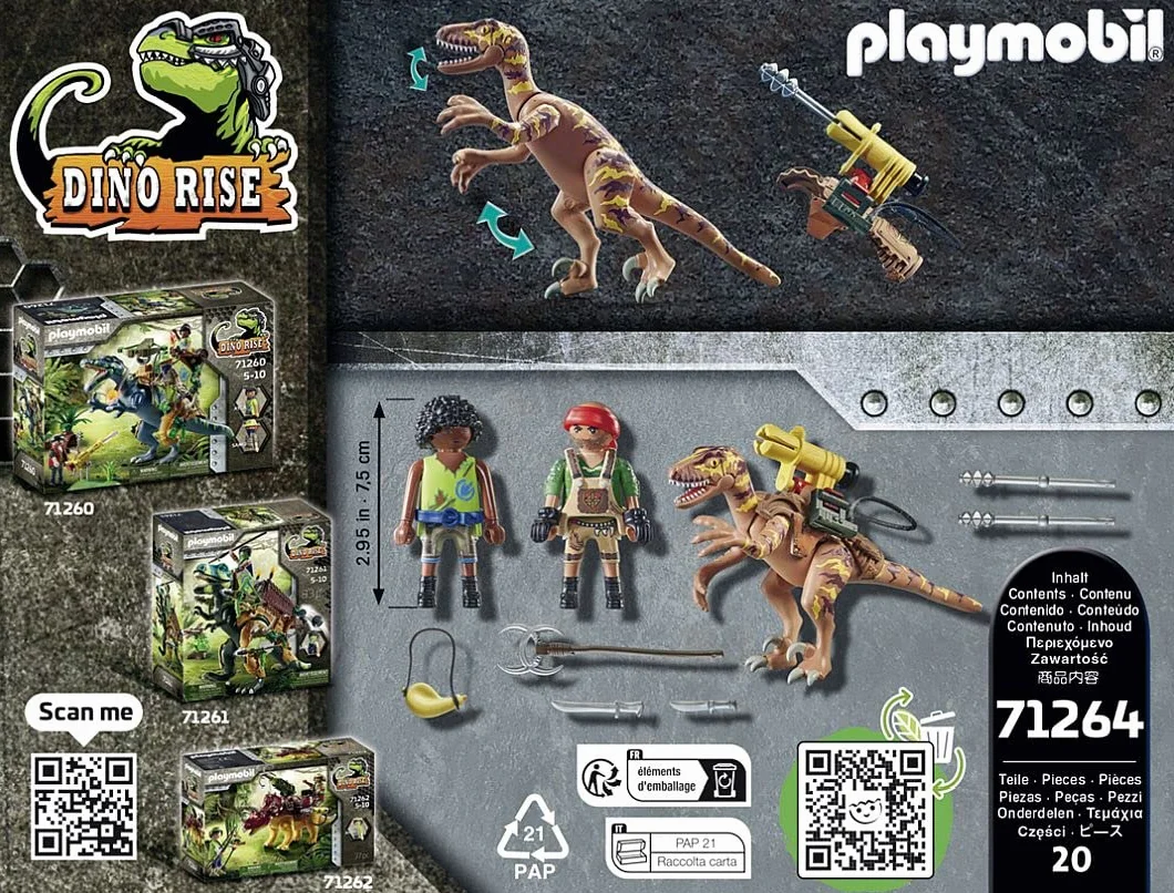 Playmobil 71264 Deinonychus Guerriers Dino Rise avec Canon pivotant Dinosaure 5 Ans