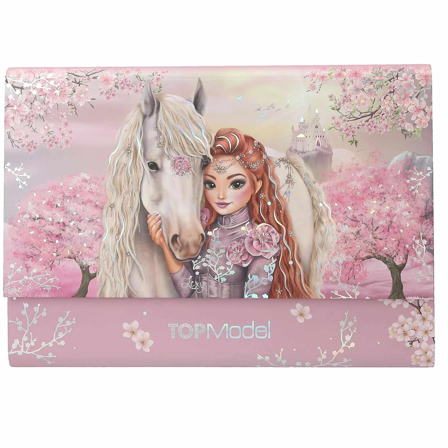 Depesche TOPModel Viva Violet Set de Papier à Lettres avec Motif Cheval et Fleurs