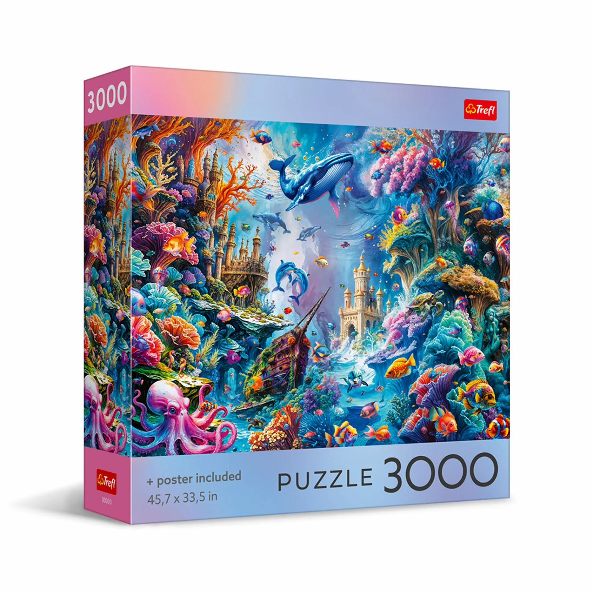 Trefl Vie sous-marine – Puzzle de 3000 pièces 116,1 x 85,1 cm | Boîte carrée, rouge, bricolage, divertissement créatif, puzzle classique, 15+