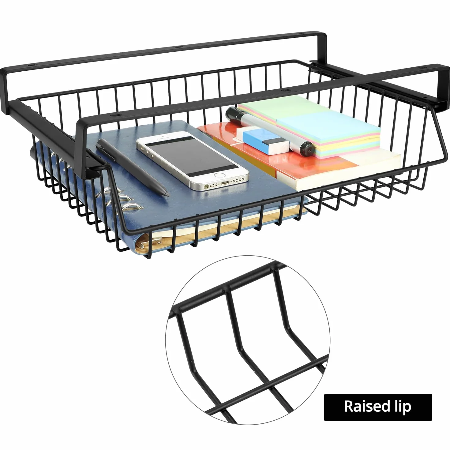 QWORK Tiroir sous table en métal capacité de charge 5-10 kg pour bureau cuisine