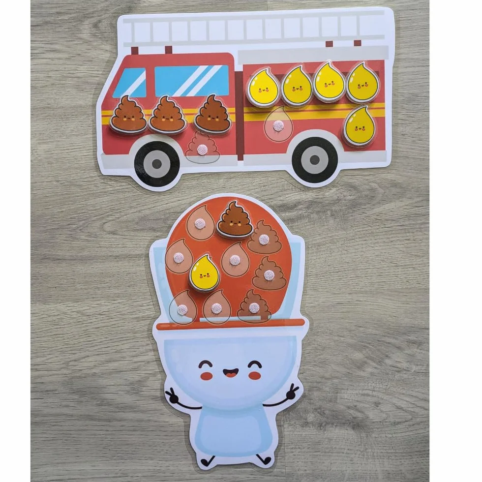 Tableau de Propreté Enfant Routine Toilettes Camion de Pompier Planificateur Visuel Éducatif Autonomie 3 Ans TDAH TSA