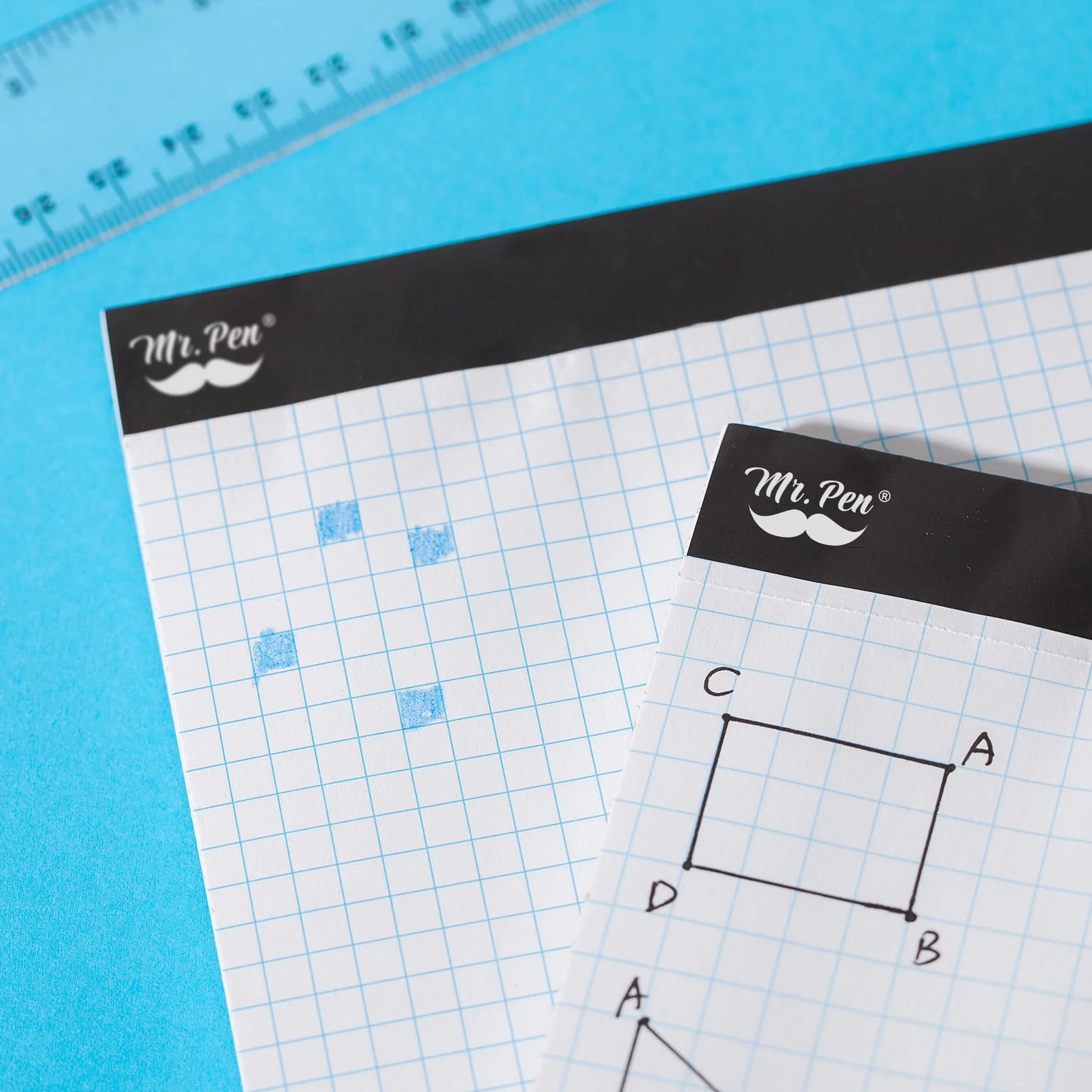 Mr. Pen Bloc de papier quadrillé 21,6 x 27,9 cm 4x4 55 feuilles mathématiques graphiques croquis étudiants ingénieurs