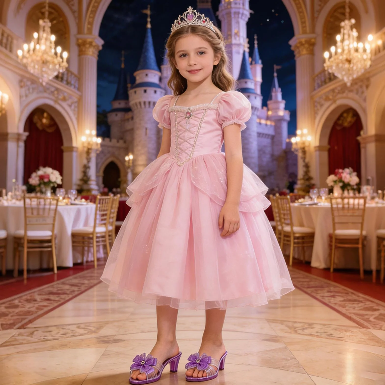 Chaussures Princesse Talons Fille Sandales Antidérapantes Gelée Paillettes 3-6 Ans