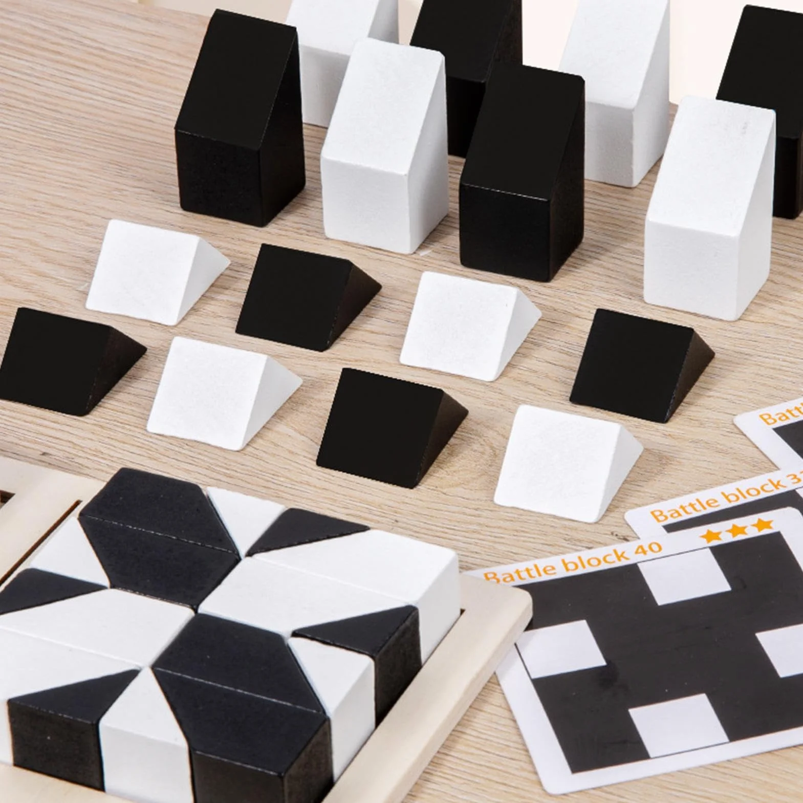 Block Puzzle Battle - Ensemble de Blocs en Bois, Puzzle Géométrique