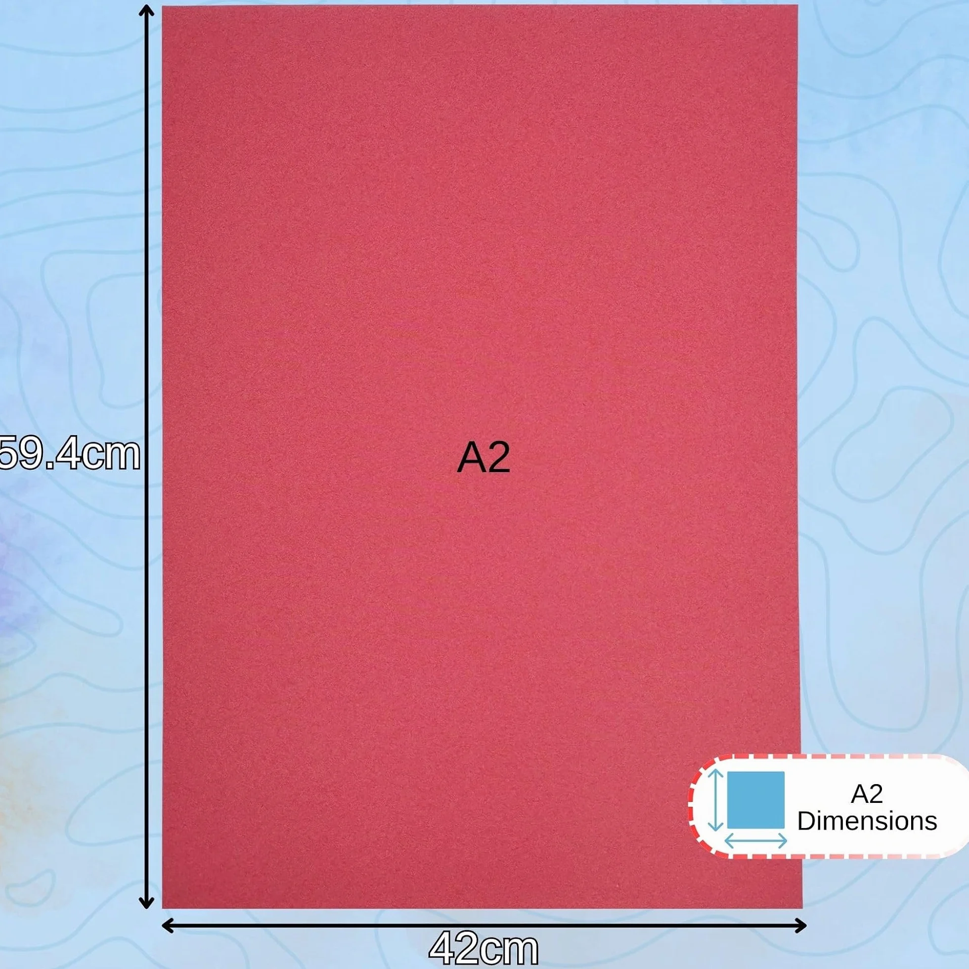 Papier à sucre recyclé A2 Couleurs vives 60 x 42 cm Lot de 20 feuilles pour loisirs créatifs