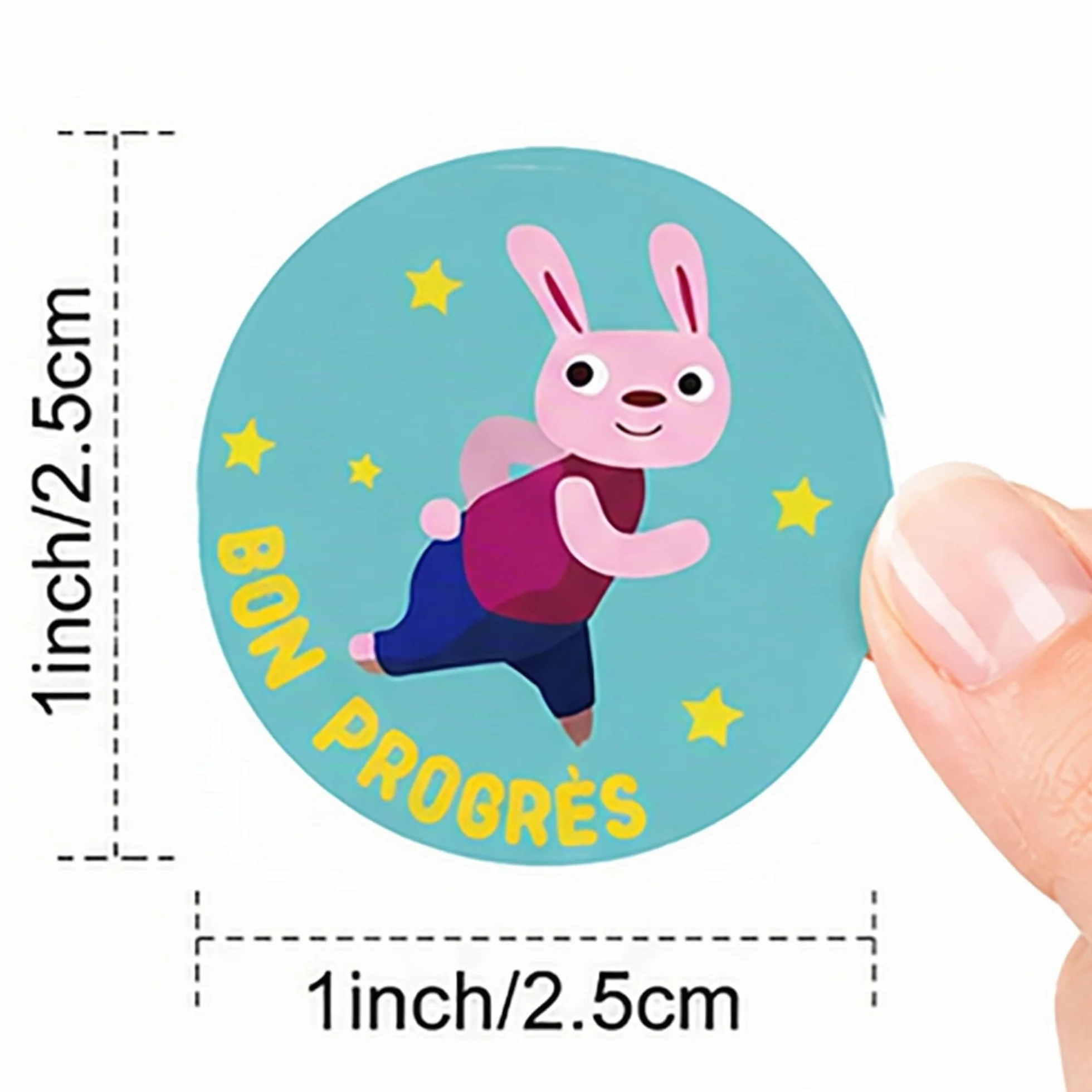 Autocollants inspirants français 2,5 cm Lot de 450 - Autocollants de motivation pour enseignants - Étiquettes de récompense
