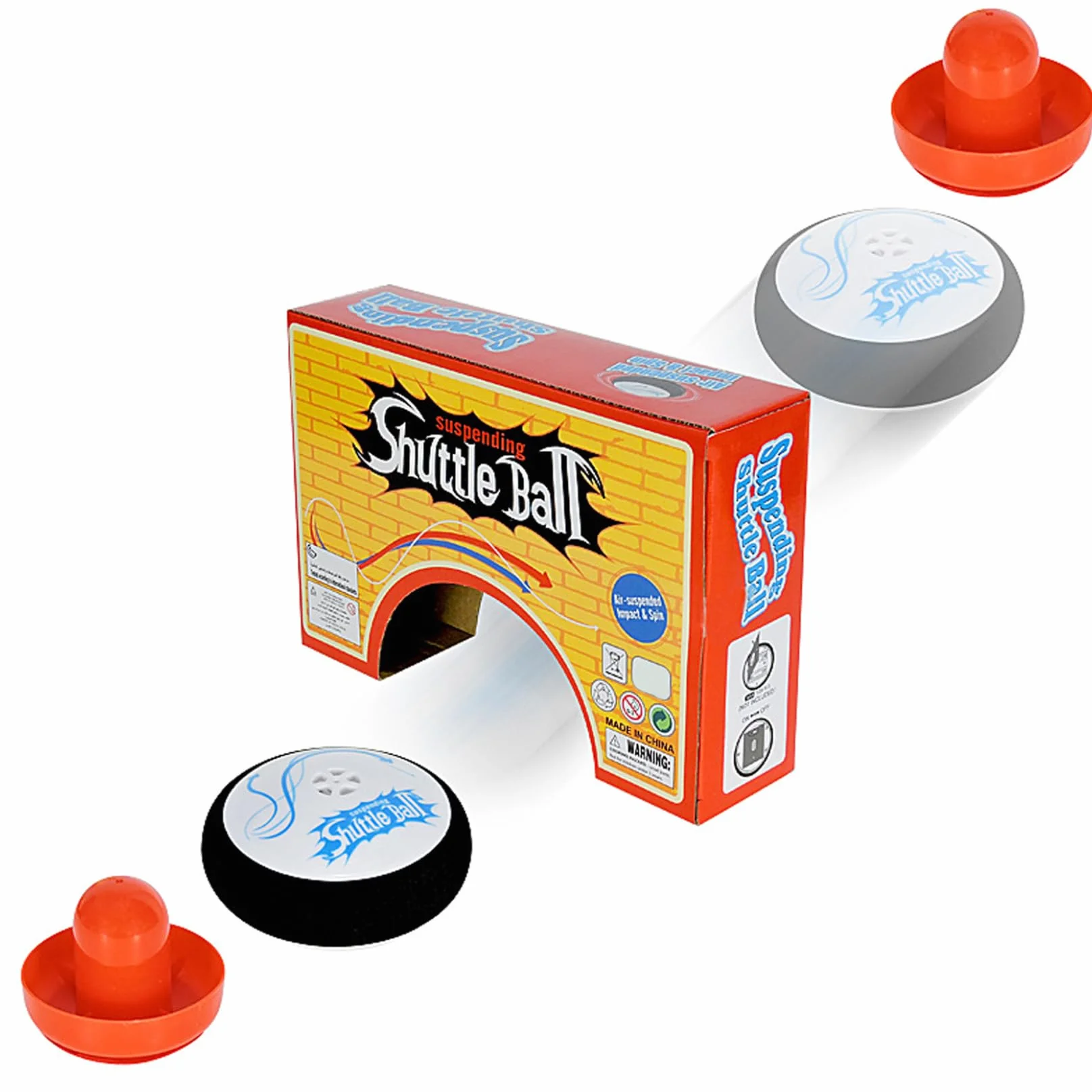 Pouchies Hockey aérien électrique table flottante rouge plastique 2 poussoirs