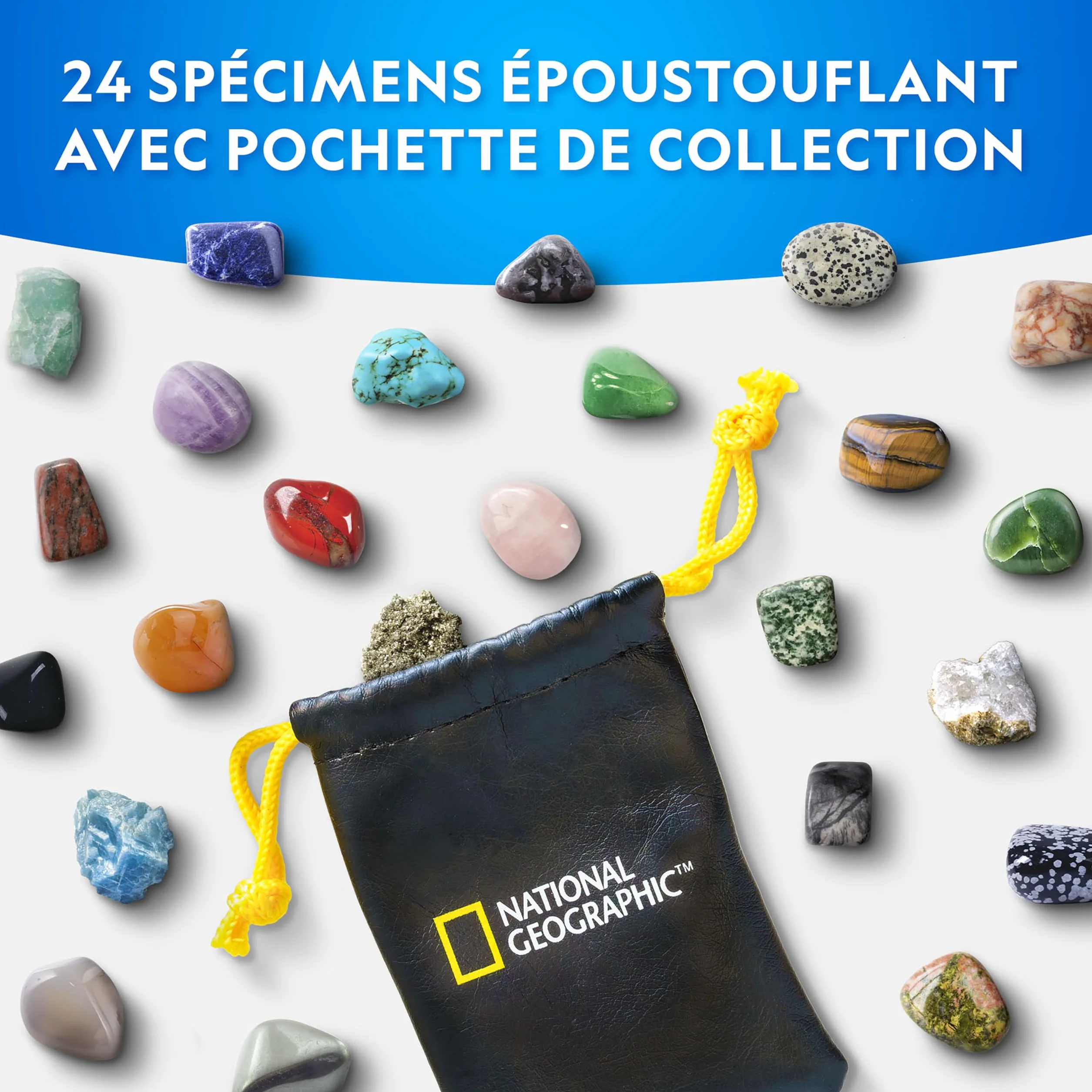 NATIONAL GEOGRAPHIC Calendrier de l'Avent Gemmes 2025 - 24 Gemmes à Découvrir, Collection de Roches Complète avec Mini Kit de Fouille