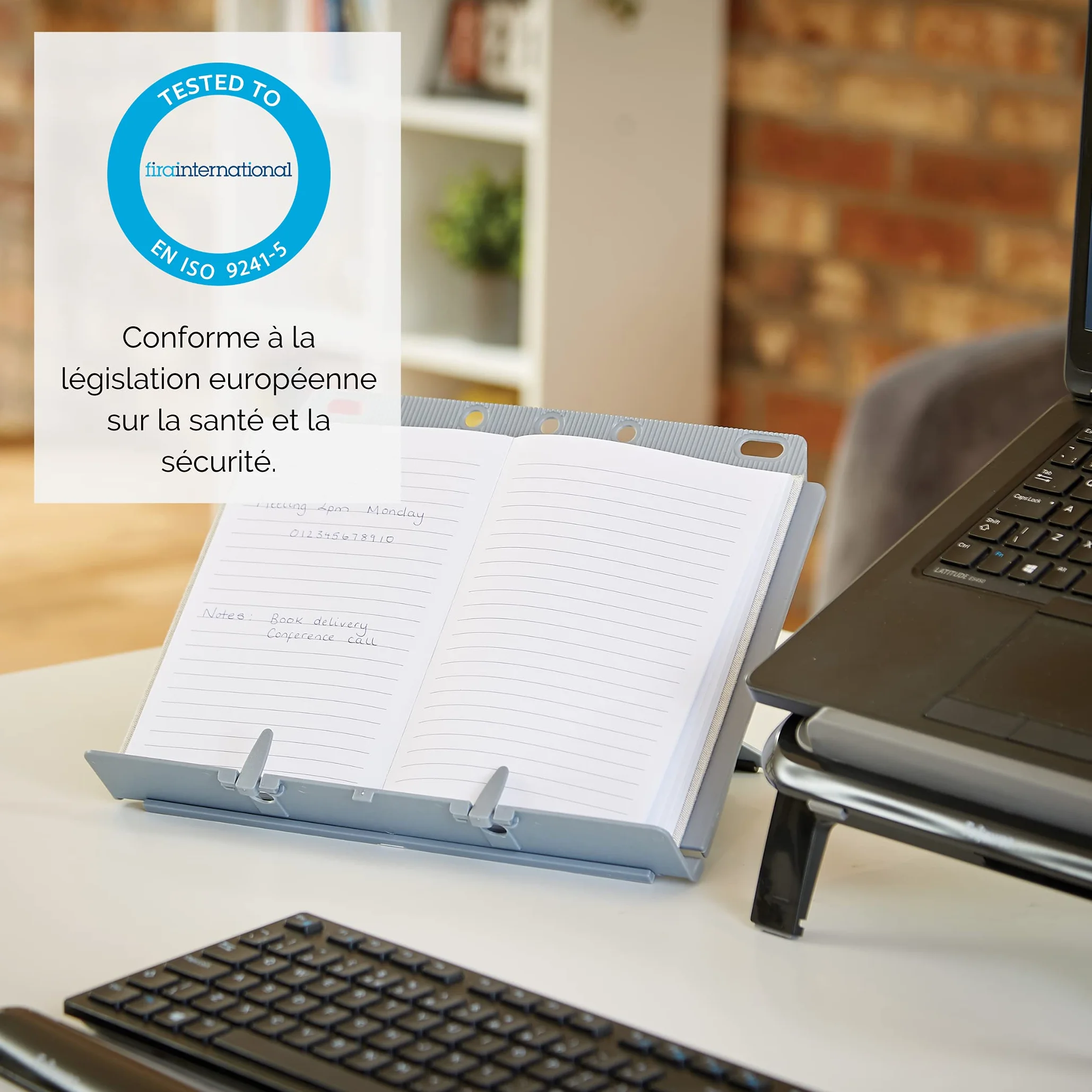 Fellowes Porte-copies chevalet Booklift 400 feuilles pliable argent