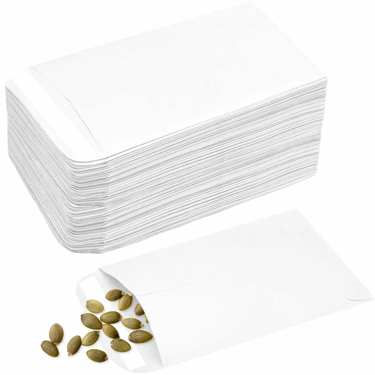Petites Enveloppes Blanches Autocollantes En Papier Kraft 100 Pcs 10x6cm Pour Graines Pièces Monnaie Perles Timbres
