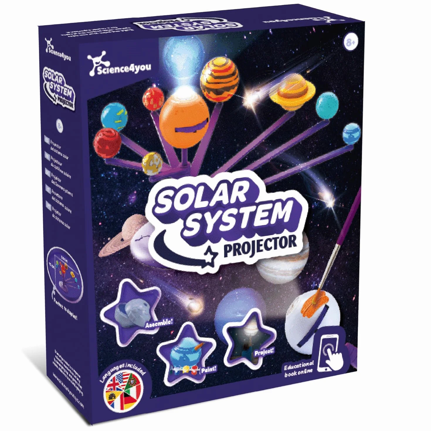 Science4you Système Solaire 3D Projecteur - Crée Assemble Peins Ton Propre Système Solaire Jouet Astronomie Garçons Filles 8 9 10 11 12+