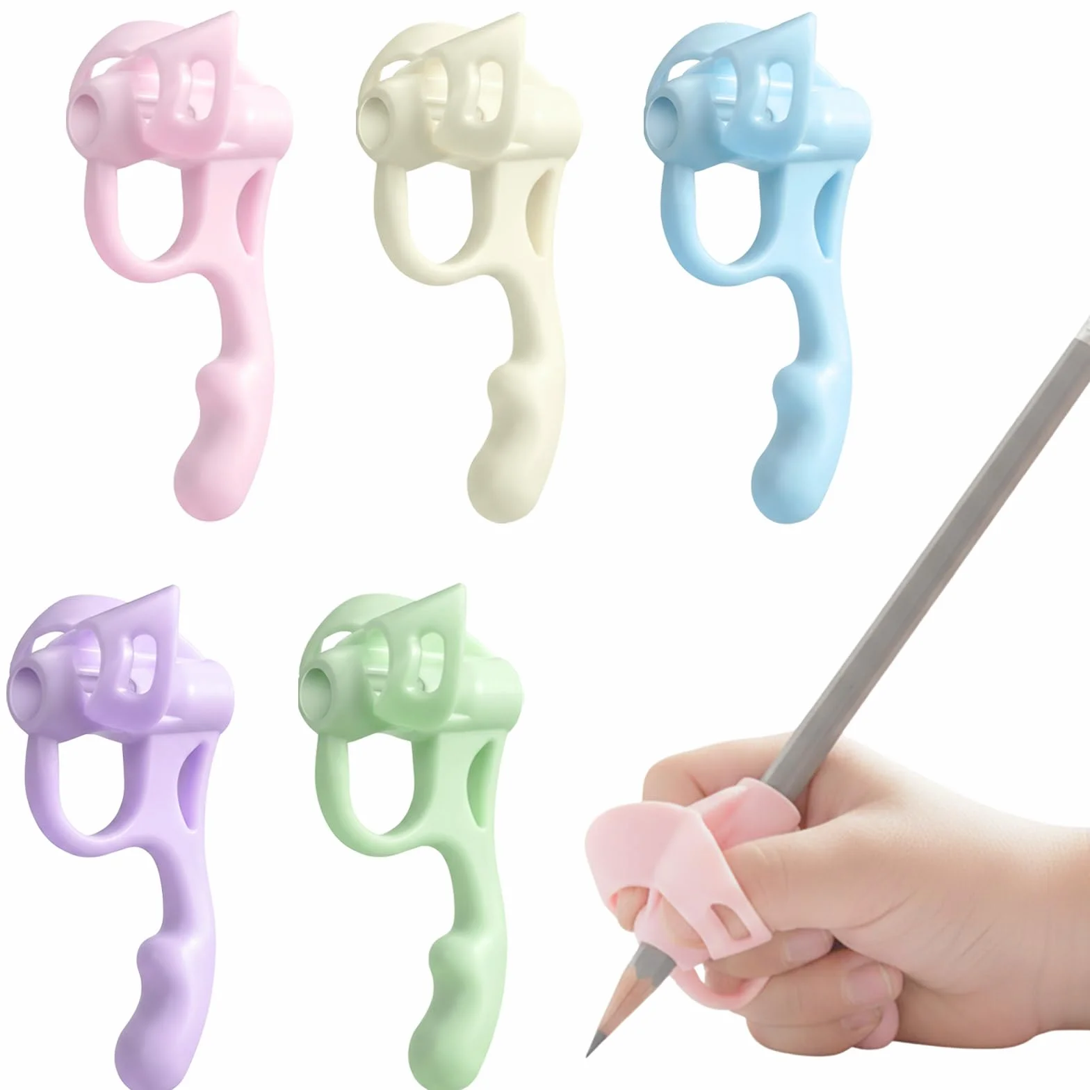 Guide Doigts Écriture Ergonomique Grip Crayon Caoutchouc Souple 5 Pièces