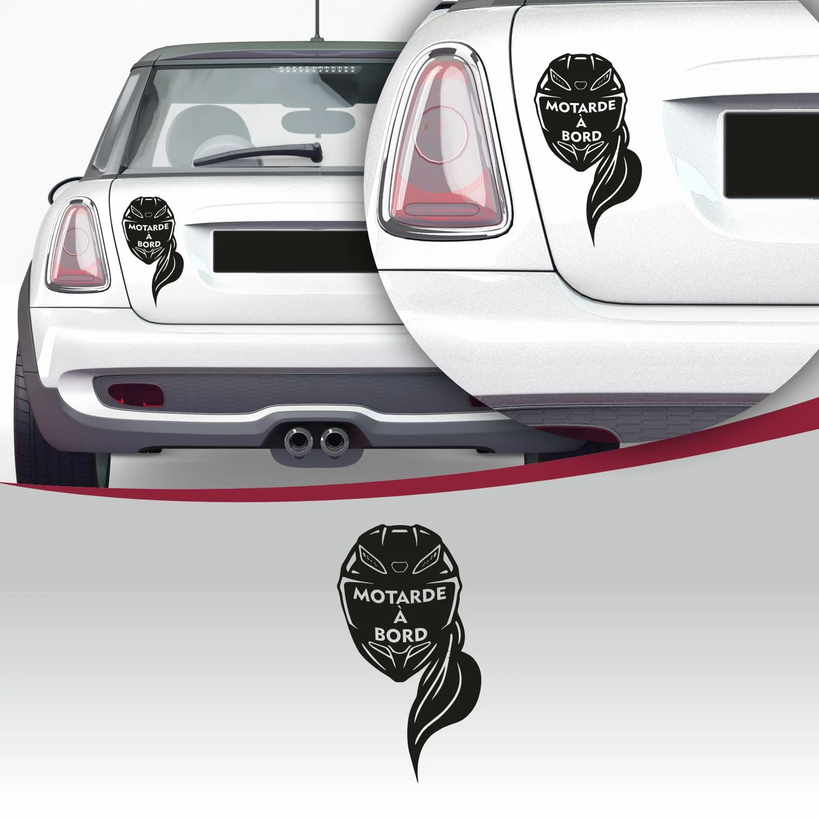 Autocollant voiture motarde à bord Graphstick vinyle noir 10 Count
