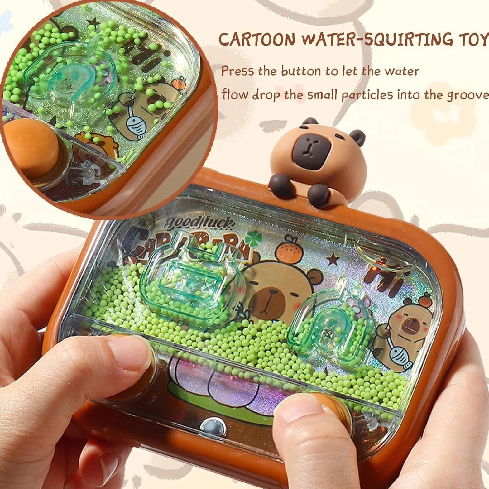 Jeu d'eau Toss Jouet de Lancer de Perles à Deux Boutons avec Lumière LED Fidget