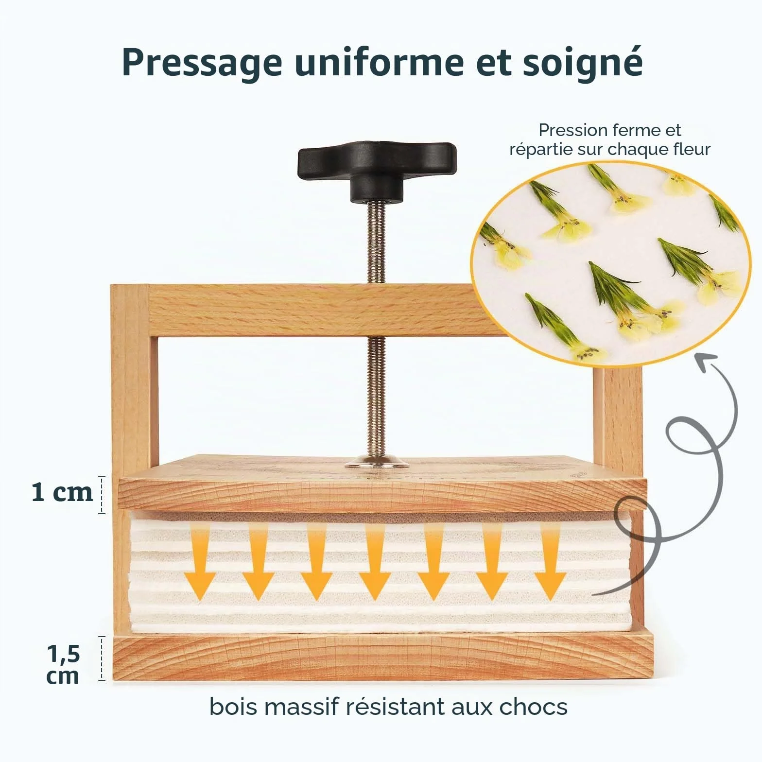 Wisedry Presse à fleurs 6 couches 25,4 x 15,2 cm pour enfants et adultes