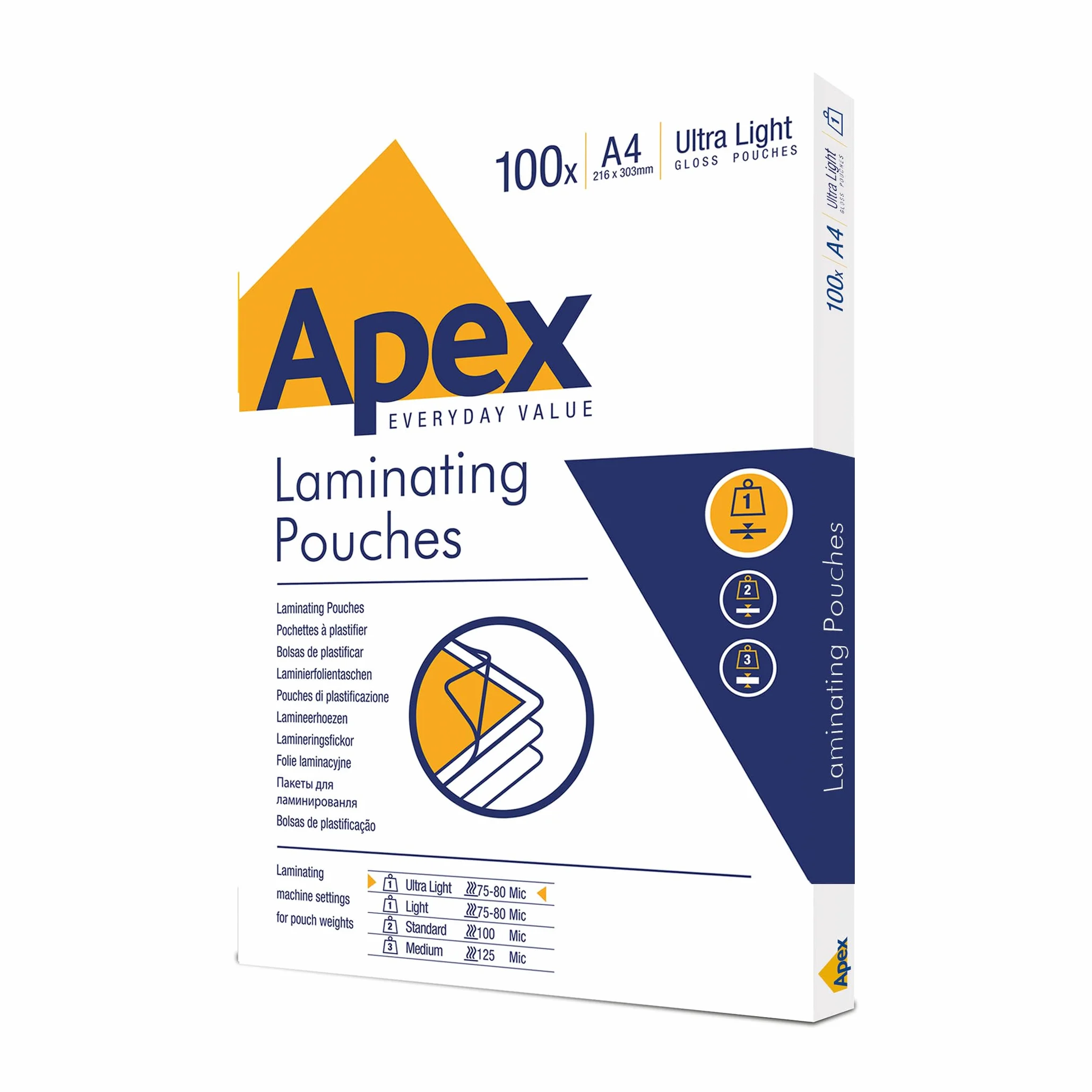 Fellowes pochettes de plastification Apex A4 brillante 100 feuilles Ultra souple