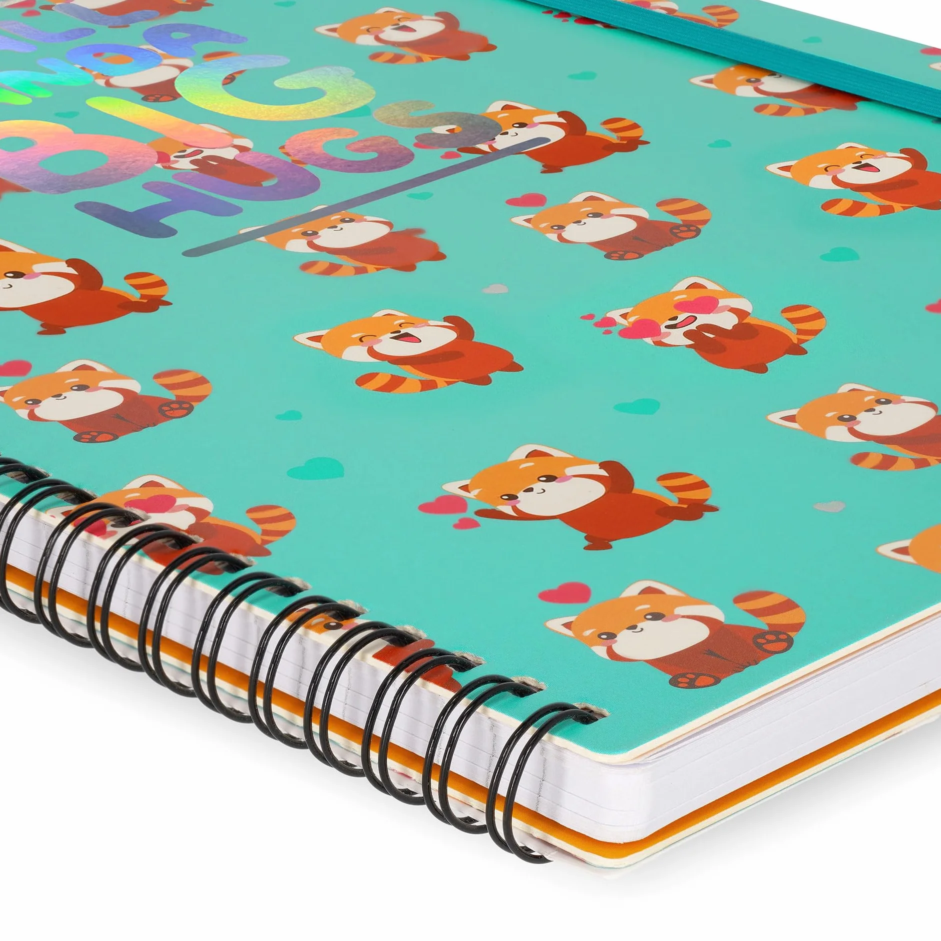 Legami Cahier à rayures A4 Spiral Notebook Maxi 160 pages détachables papier FSC élastique fermeture 21 x 29 cm Red Panda
