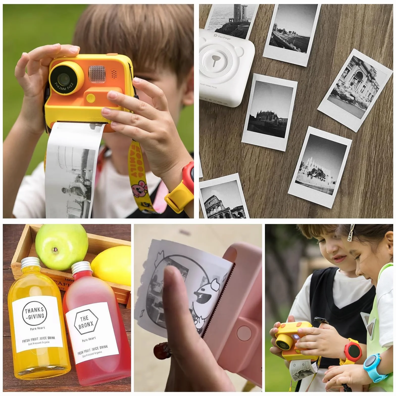 Papier Thermique Rouleau 5,7 cm pour Appareil Photo Enfant, Rouleaux Imprimante Thermique