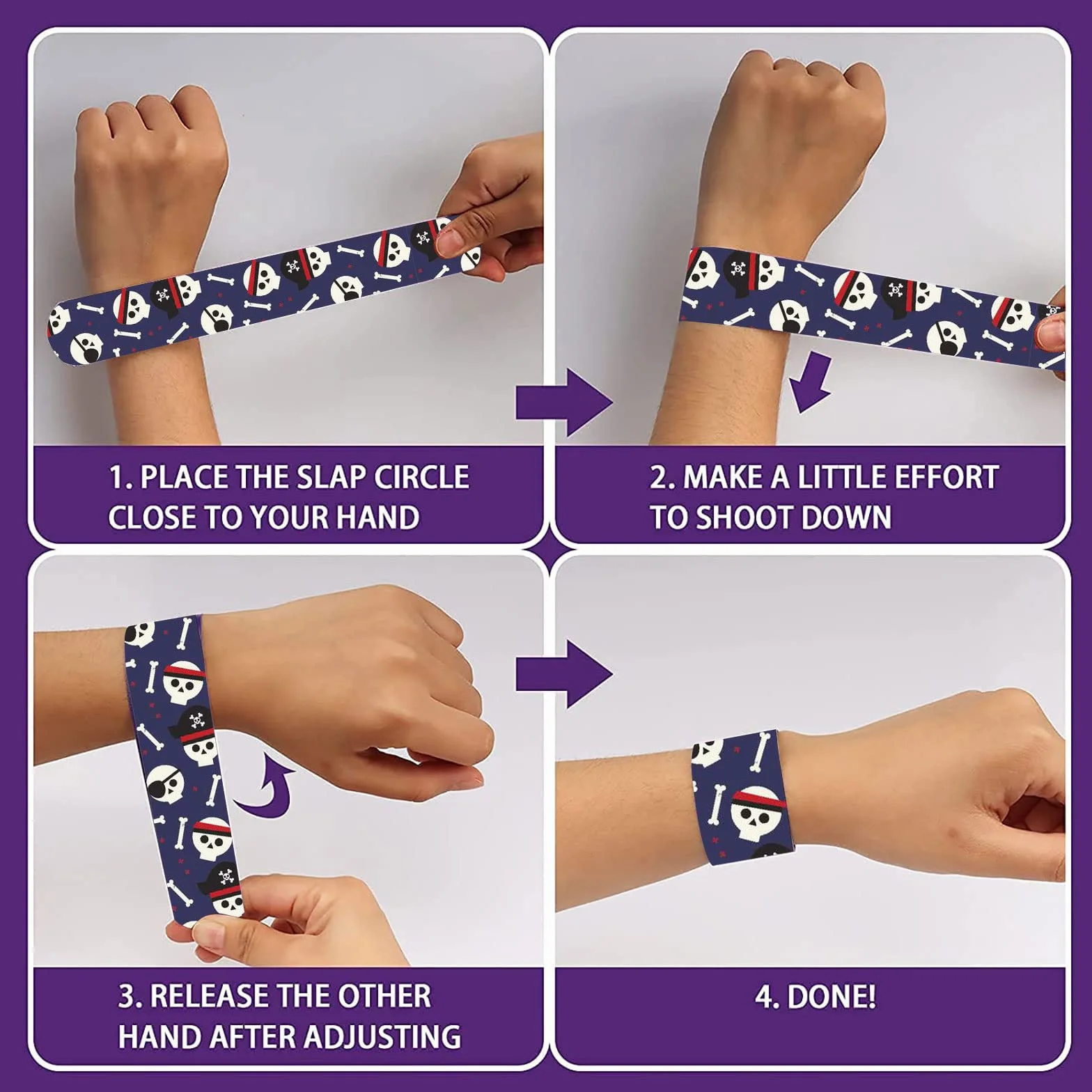 Lot de 22 accessoires de pirate - Bracelets de tatouage pour anniversaire enfant