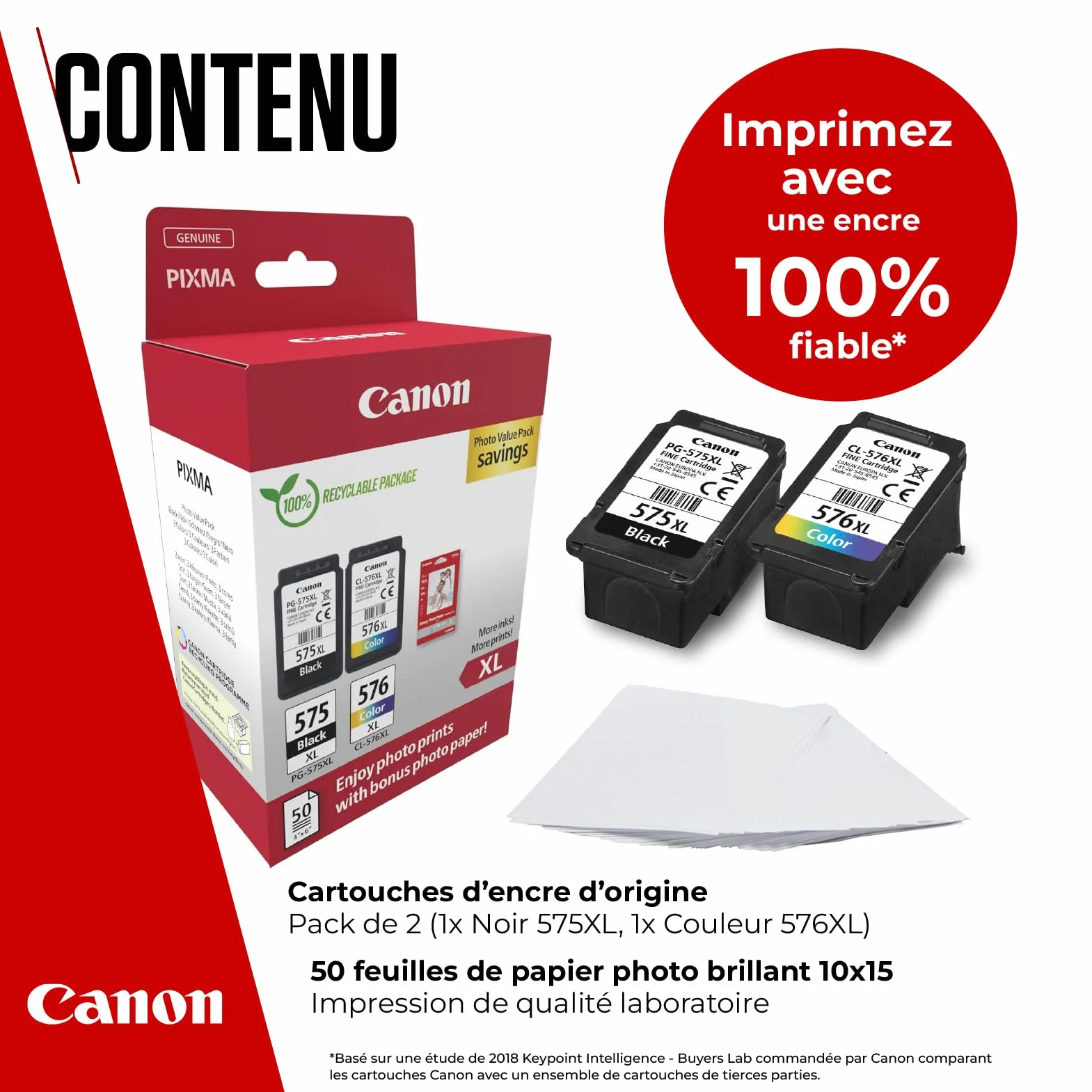 Canon PG-575XL CL-576XL High Yield Genuine Ink Cartridges Pack of 2