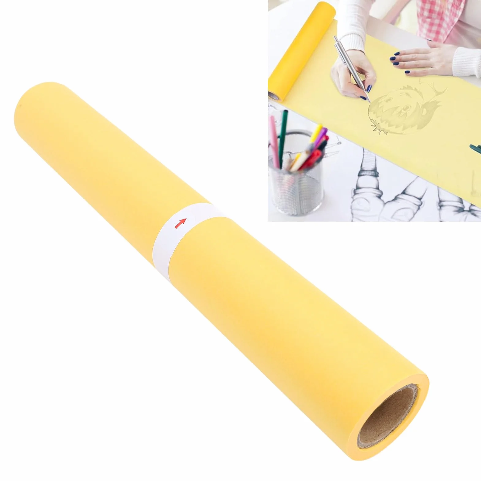 Papier Calque Jaune 12 Pouces 31cm Rouleau 23 mètres pour Artisanat Design