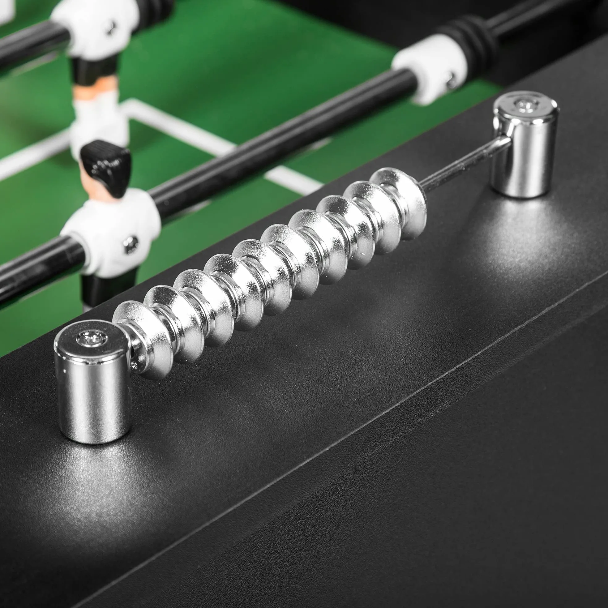 Baby Foot BuckShot Black - Table Soccer 141x77x89cm - Babyfoot 60kg - Soccer Table - Balles Incluses - Robuste et Durable