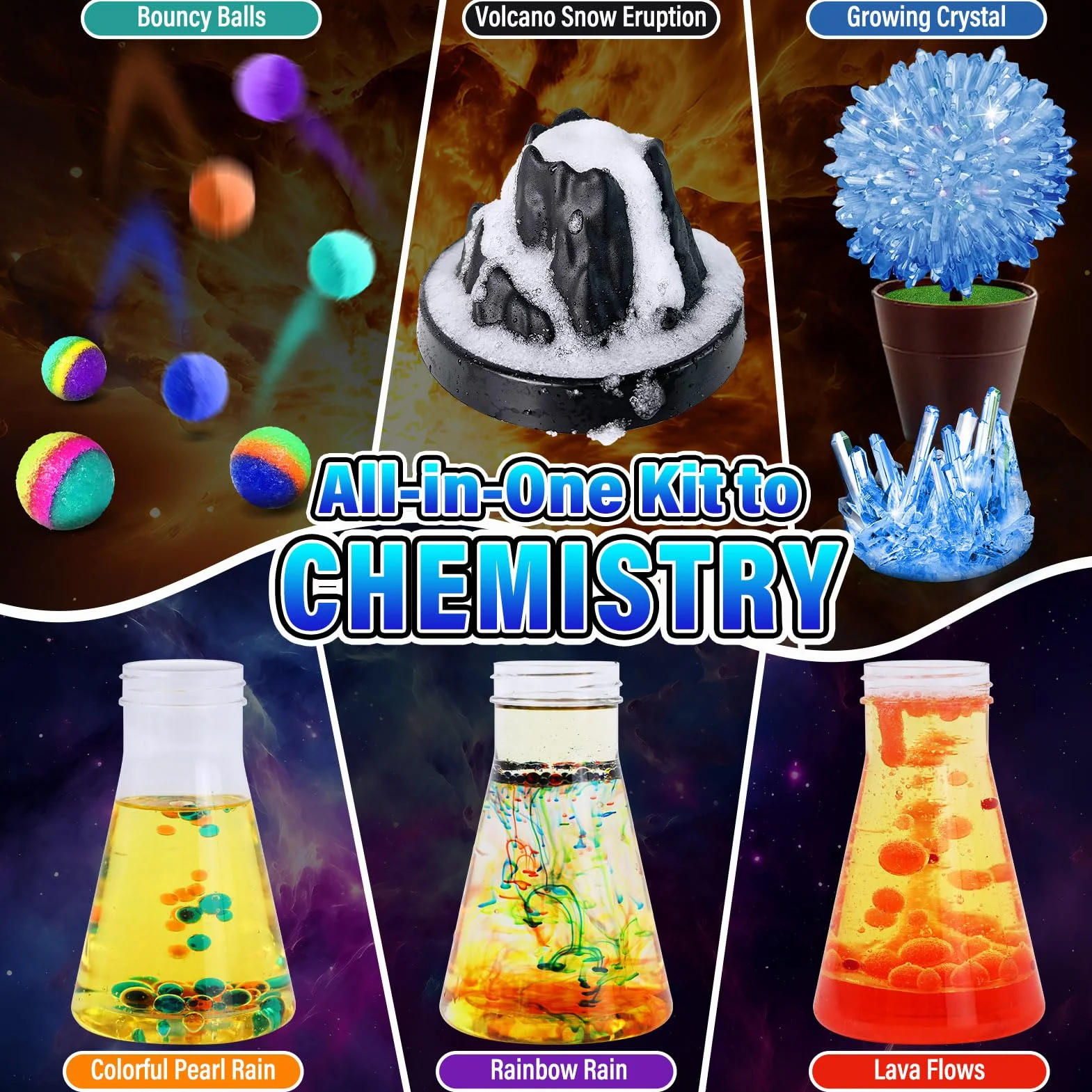 PATIFEED Kits Scientifiques Enfants 250+ Expériences Chimie Volcan Activités Manuelles