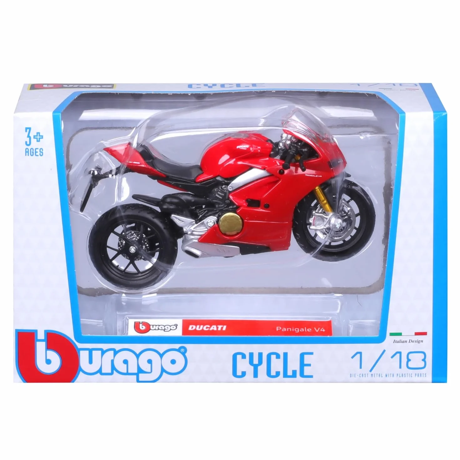 Bburago Ducati Panigale V4 1:18 Moto Diecast Réplique Officielle Roues Libres