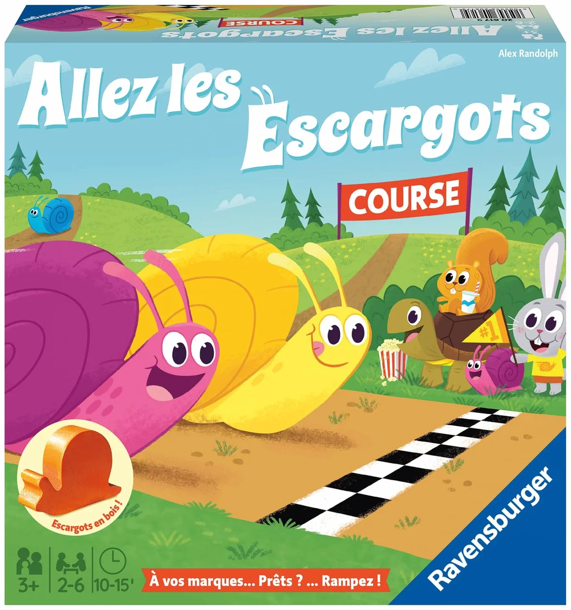 Ravensburger Allez Les Escargots Jeu de société Enfant dès 3 Ans Premier Jeu éducatif Couleurs Parcours Course d'escargots 2 à 6 Joueurs Version française