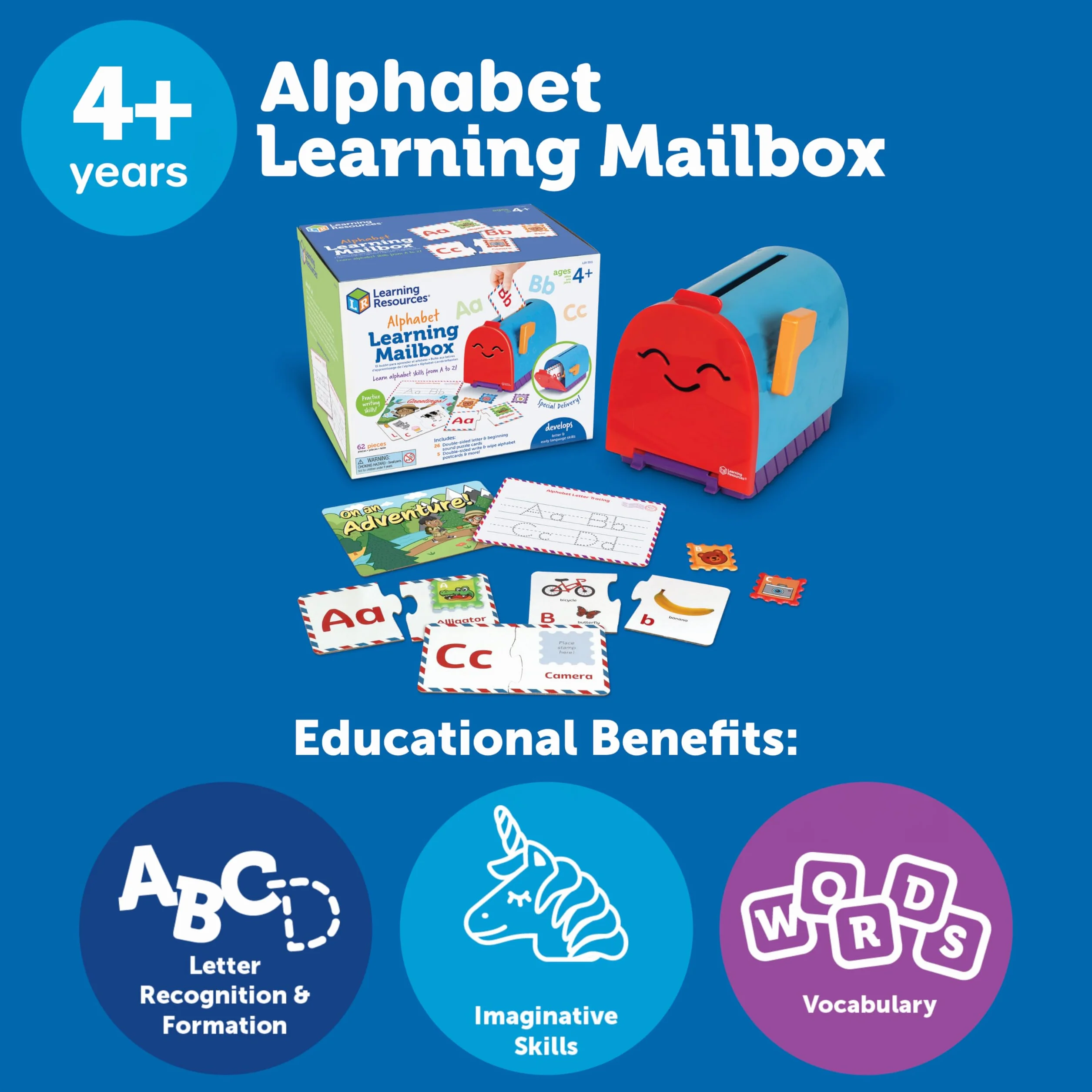 Jeu d'apprentissage de l'alphabet Boîte aux Lettres, Jeu d'association et de réflexion, Jouet éducatif dès 4 Ans